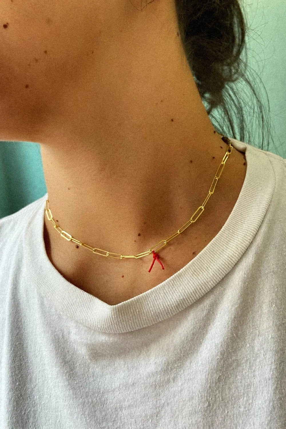 The Pheia-Şans İpli Link Zincir Kolye | 925 Ayar Gümüş-Kolye-1-Milagron.com