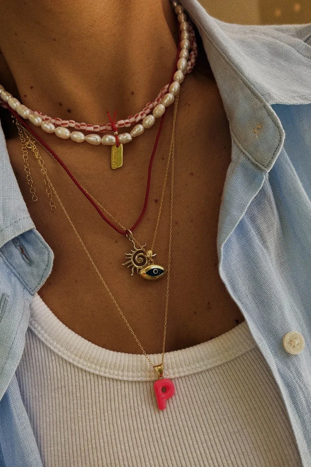 The Pheia-Vintage Oval Göz Nazar Boncuğu Kolye | 925 Ayar Gümüş-Kolye-2-Milagron.com