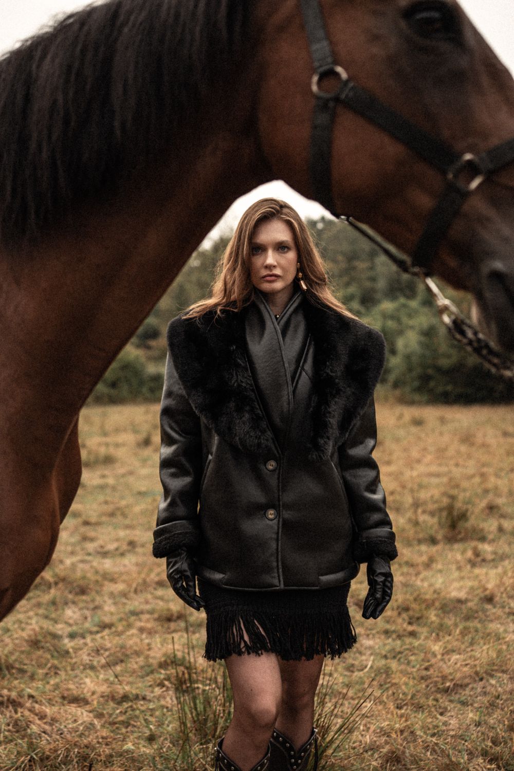 Myrcella Coat - Black Leather - 1