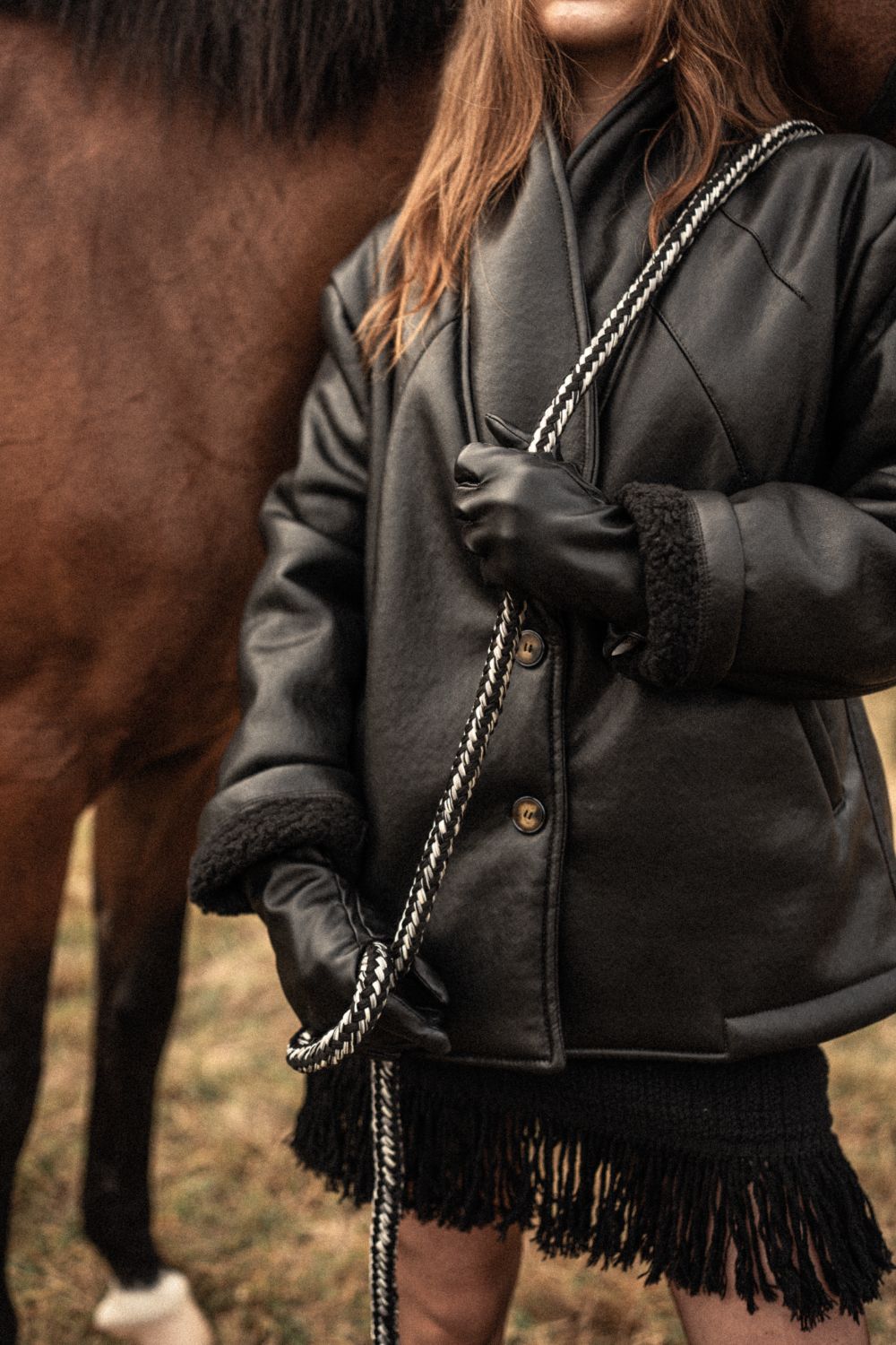 Myrcella Coat - Black Leather - 2