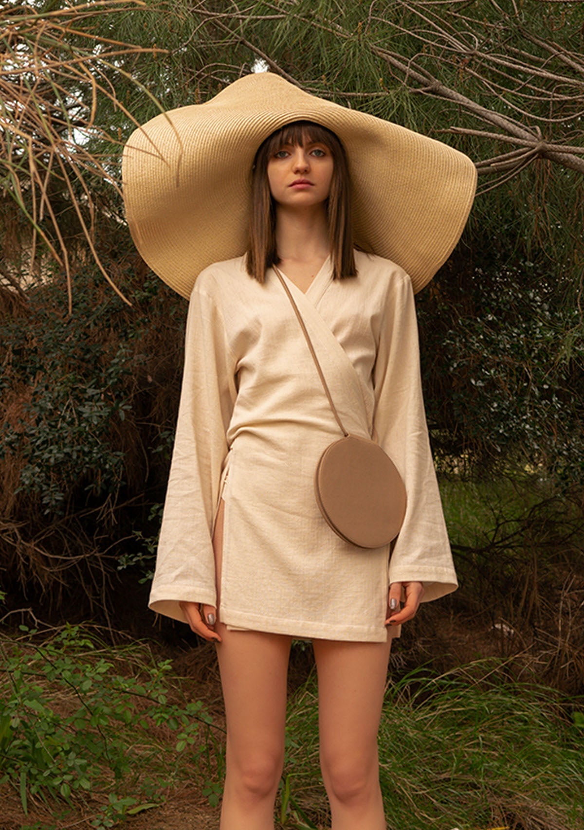 Tiny-Açık Kahve Elma Derisi Yuvarlak çanta-Çanta-1-Milagron.com