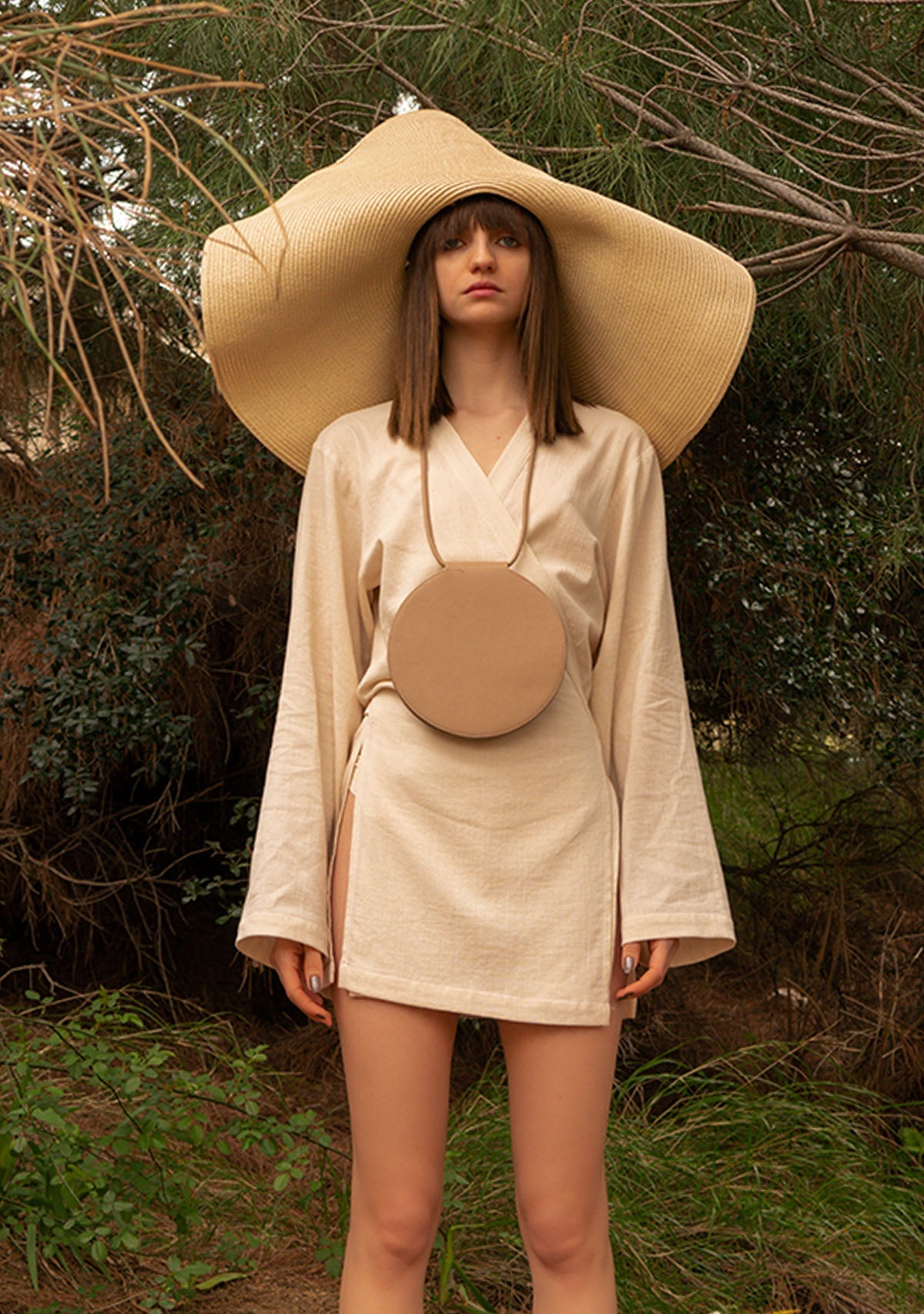 Tiny-Açık Kahve Elma Derisi Yuvarlak çanta-Çanta-2-Milagron.com