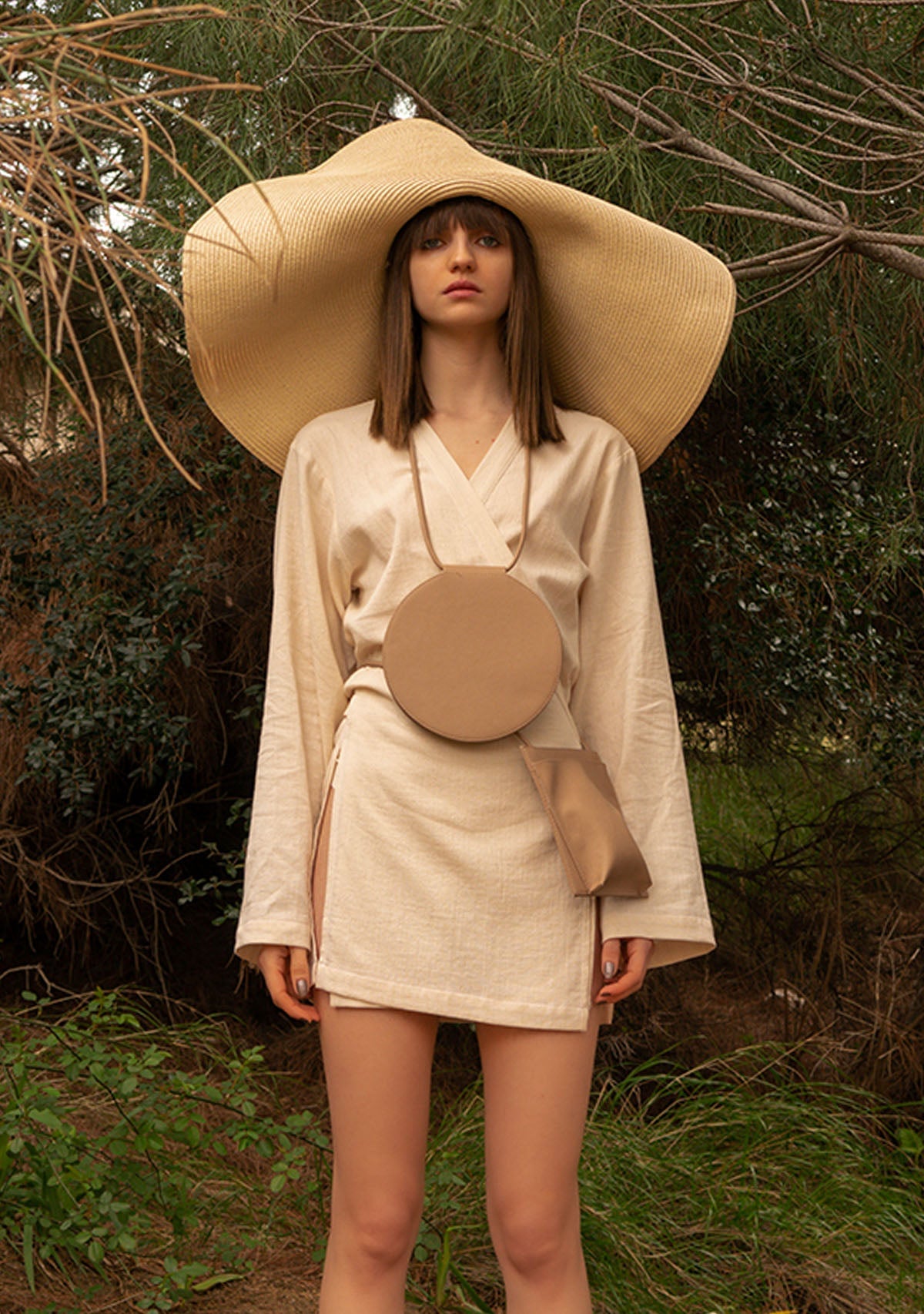 Tiny-Açık Kahve Elma Derisi Yuvarlak çanta-Çanta-4-Milagron.com