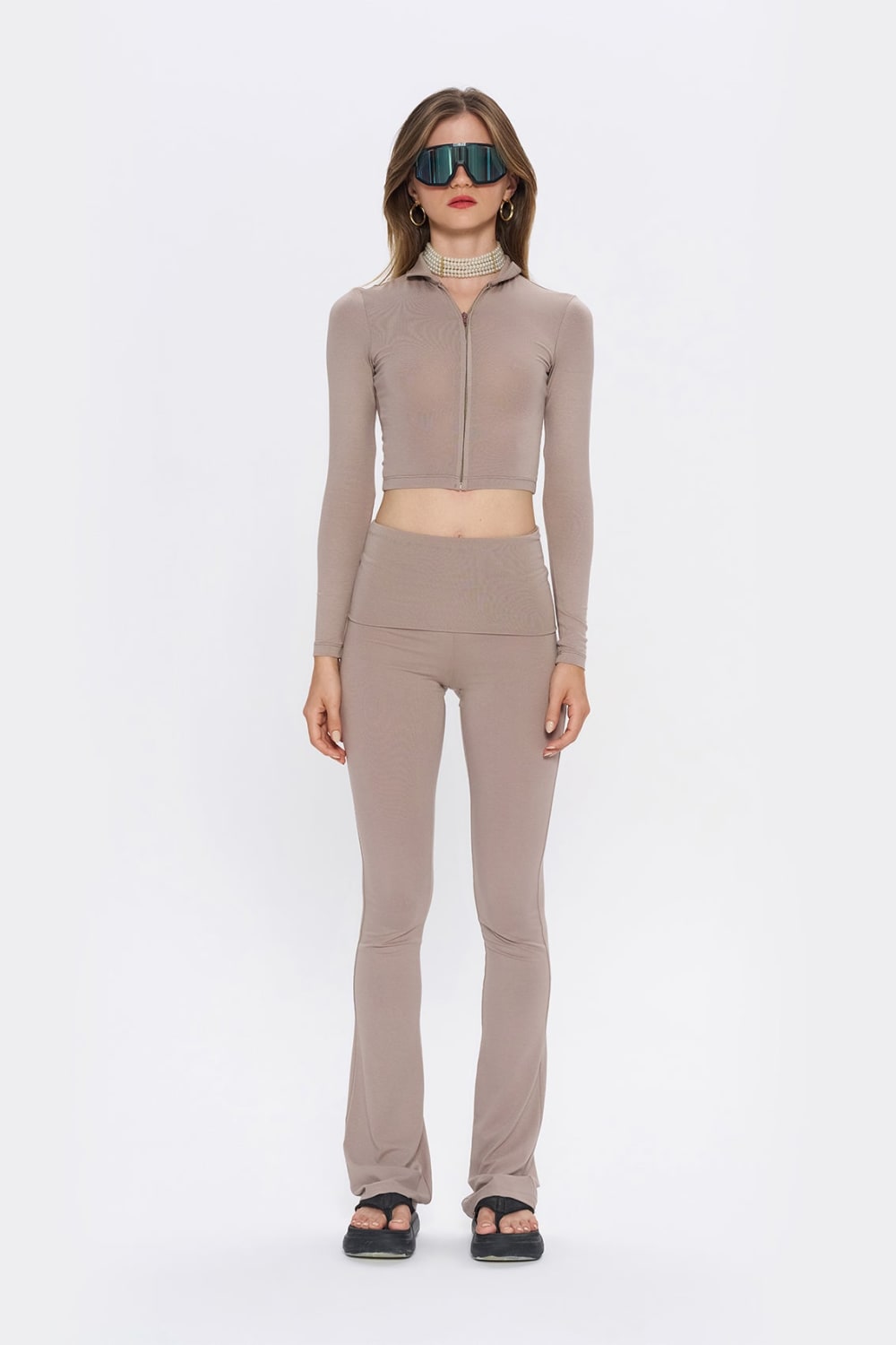 Tiny-Açık Kahverengi Fermuarlı Dar Kesim Yumuşak Hırka-Kazak & Triko-1-Milagron.com