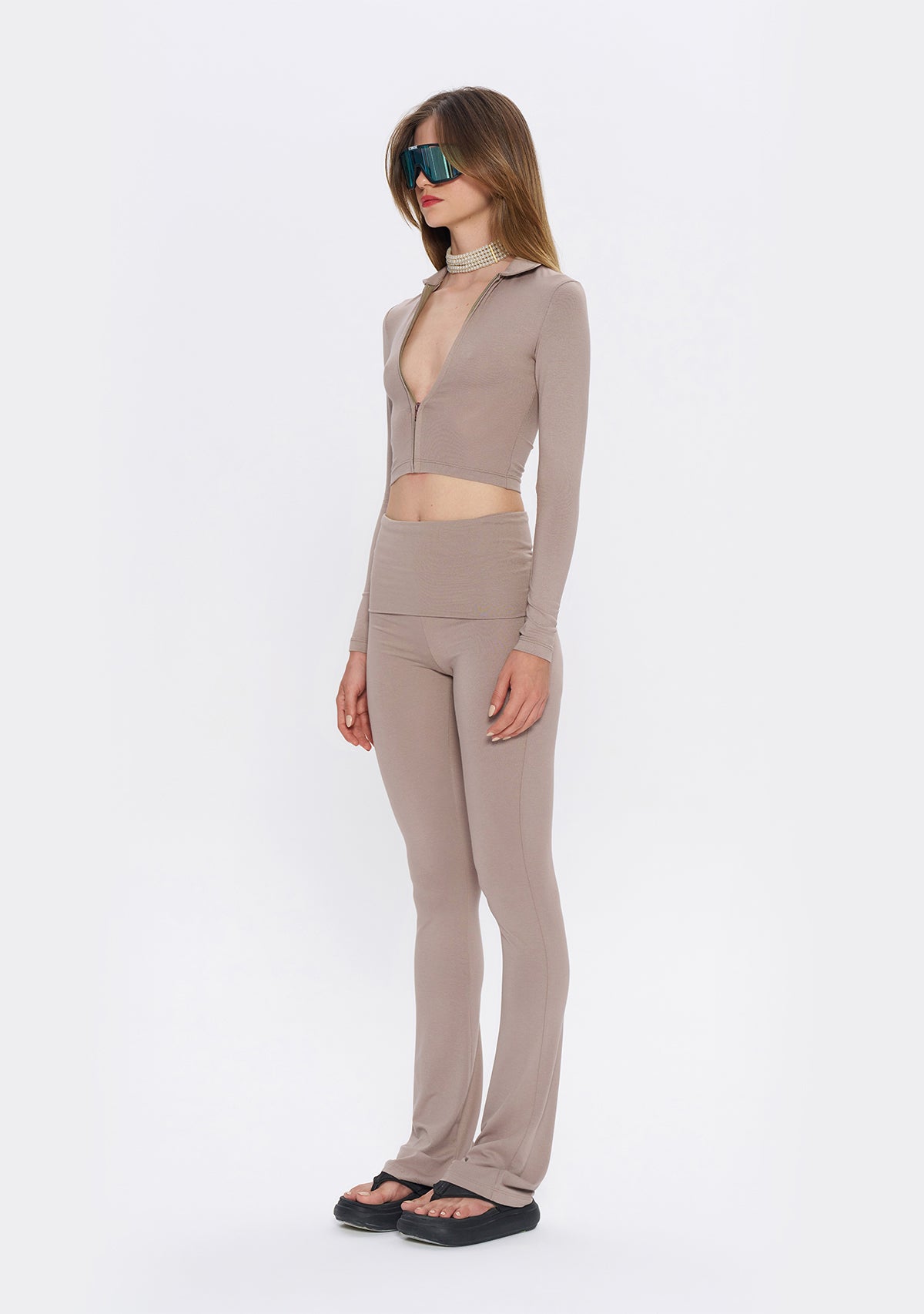 Tiny-Açık Kahverengi Fermuarlı Dar Kesim Yumuşak Hırka-Kazak & Triko-3-Milagron.com