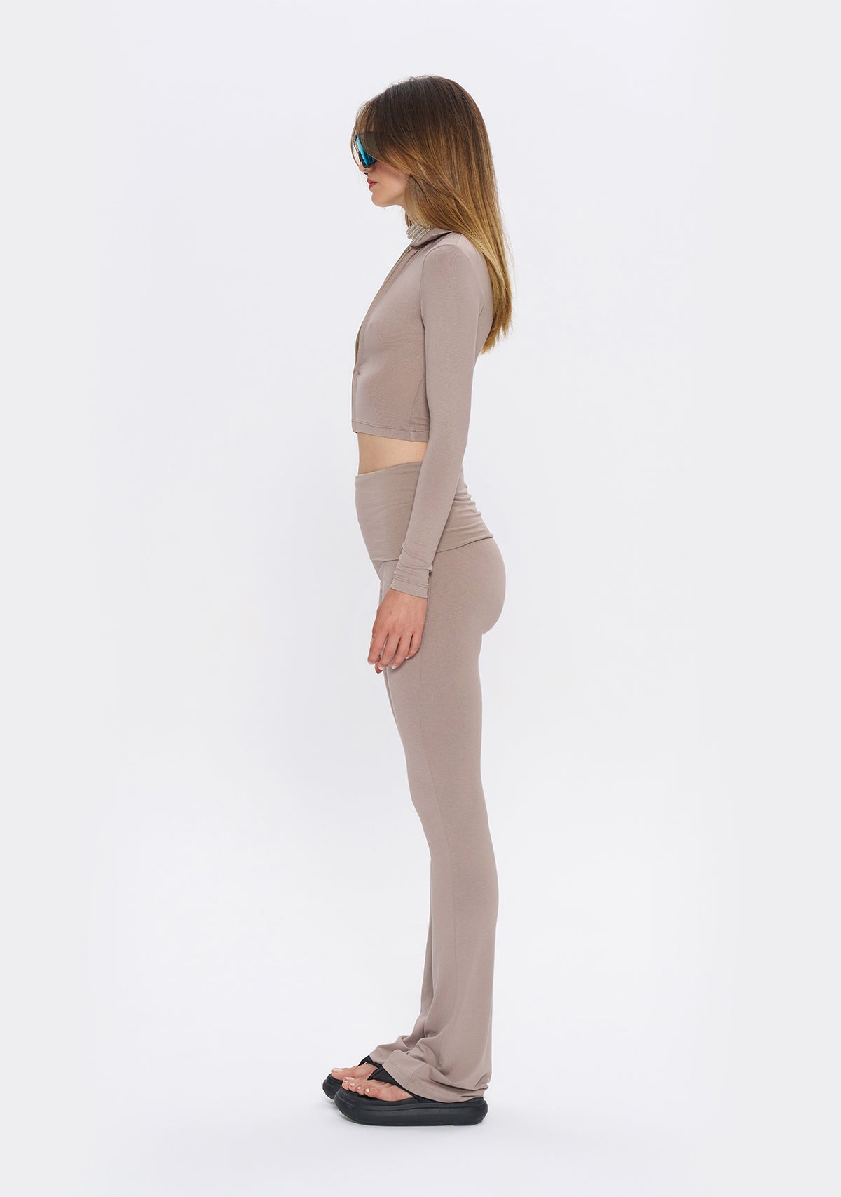 Tiny-Açık Kahverengi Fermuarlı Dar Kesim Yumuşak Hırka-Kazak & Triko-4-Milagron.com