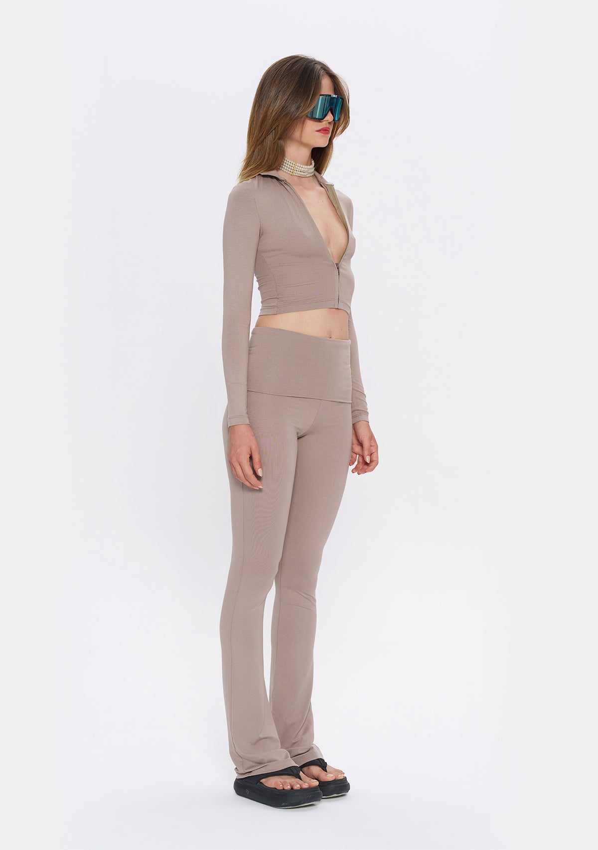 Tiny-Açık Kahverengi Fermuarlı Dar Kesim Yumuşak Hırka-Kazak & Triko-8-Milagron.com