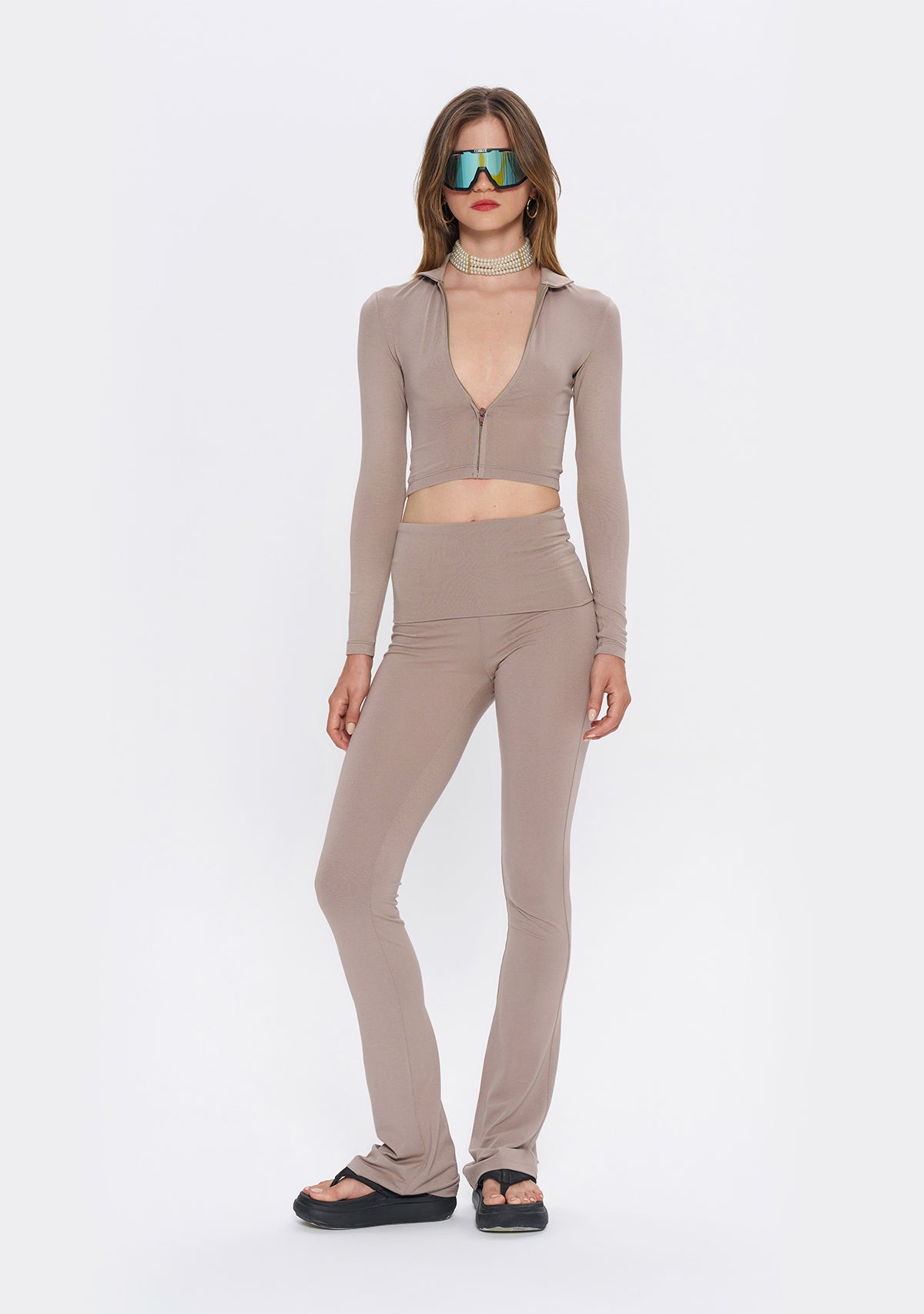 Tiny-Açık Kahverengi Fermuarlı Dar Kesim Yumuşak Hırka-Kazak & Triko-9-Milagron.com