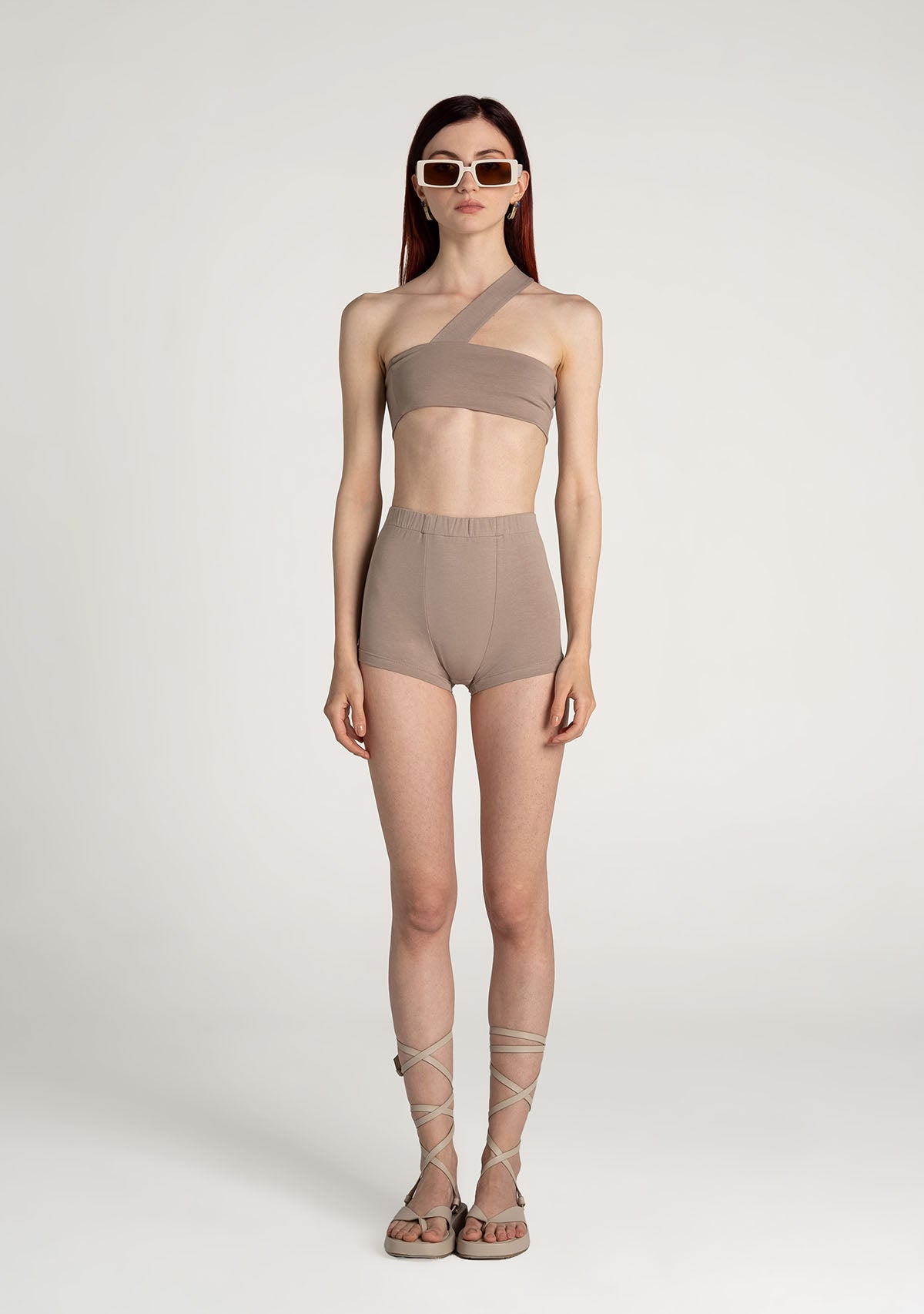 Tiny-Açık Kahverengi Tek Omuzlu Büstiyer-Top-4-Milagron.com