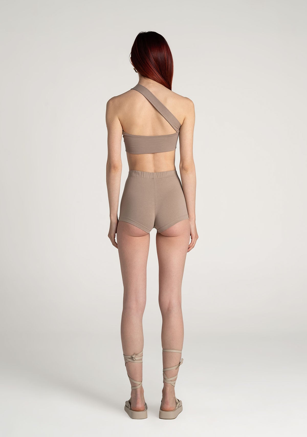 Tiny-Açık Kahverengi Yüksek Bel Dar Boxer-Boyshort Külot-5-Milagron.com