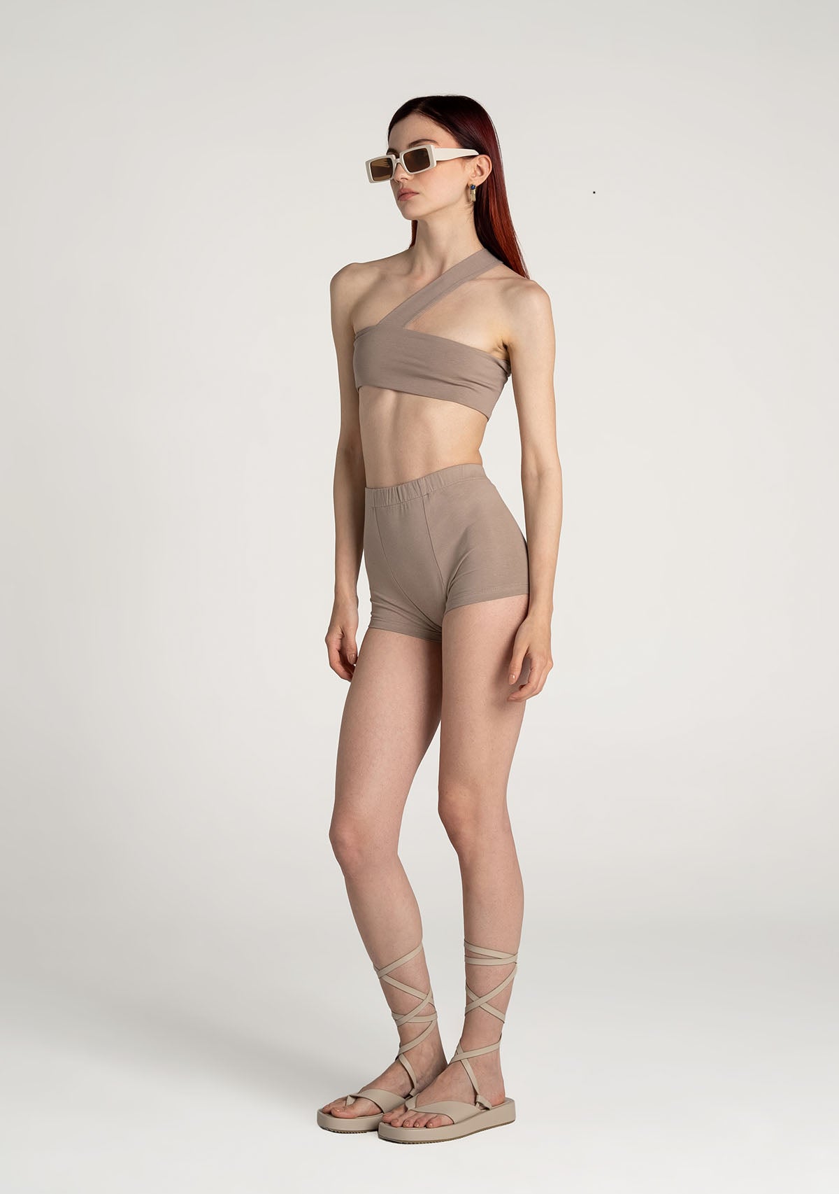 Tiny-Açık Kahverengi Yüksek Bel Dar Boxer-Boyshort Külot-8-Milagron.com