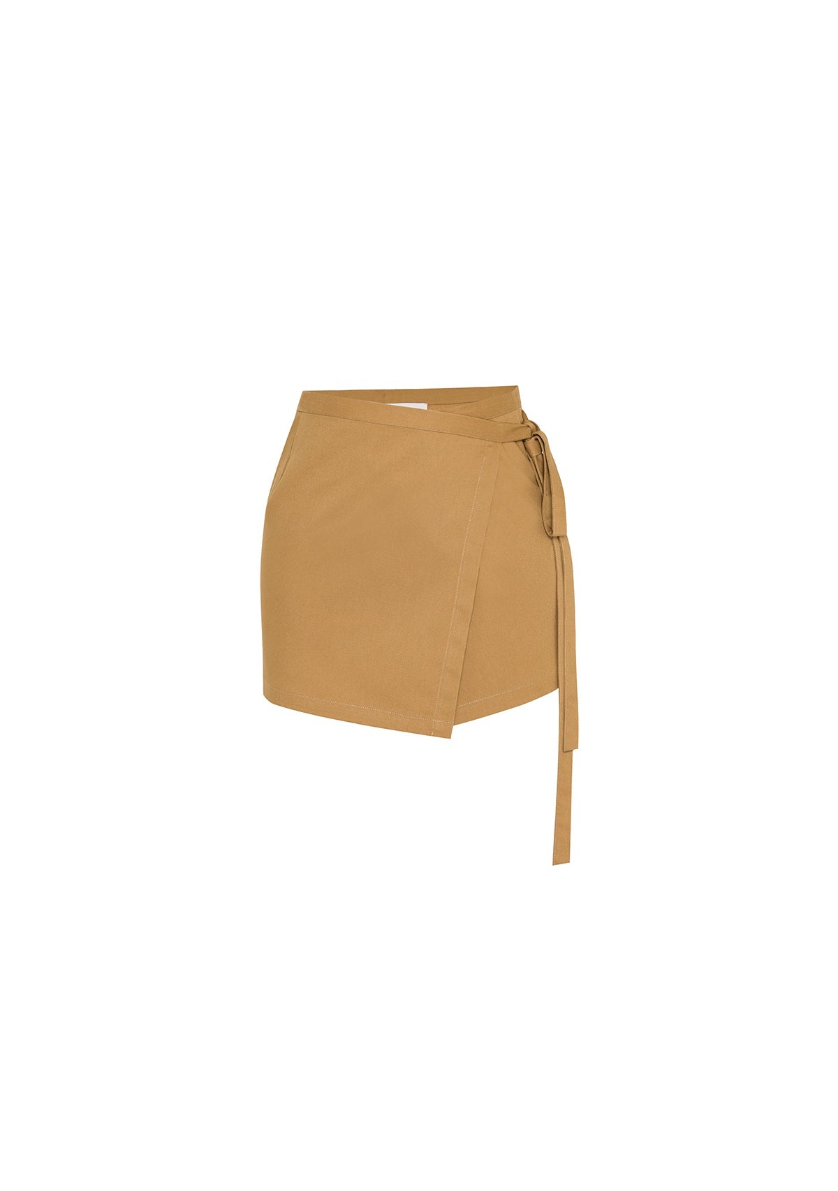 Tiny-Anvelop Kesim Bağlamalı Mini Bej Etek-7-Milagron.com