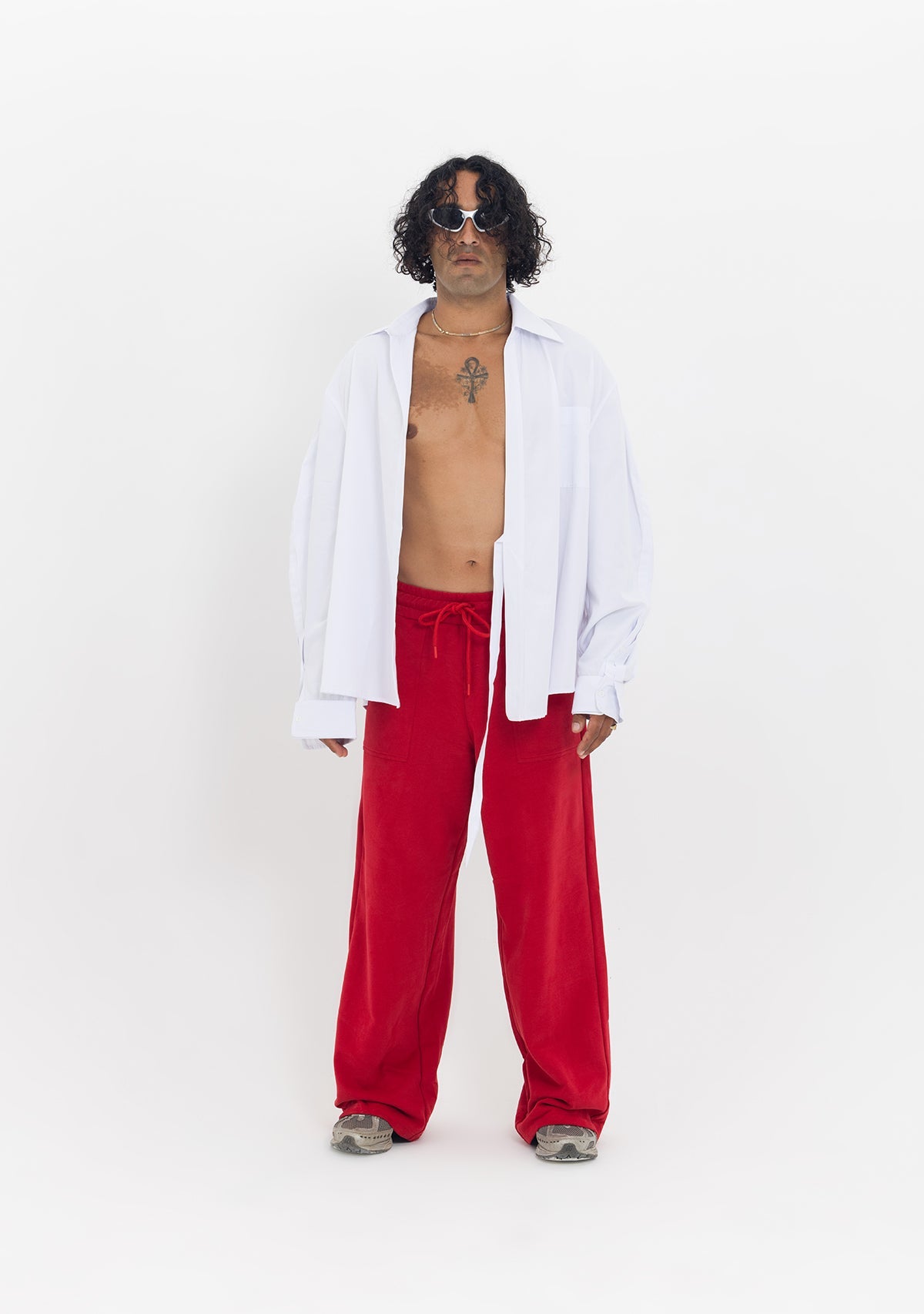 Tiny-Asimetrik Kesim Beyaz Bağlamalı Gömlek-Gömlek-8-Milagron.com