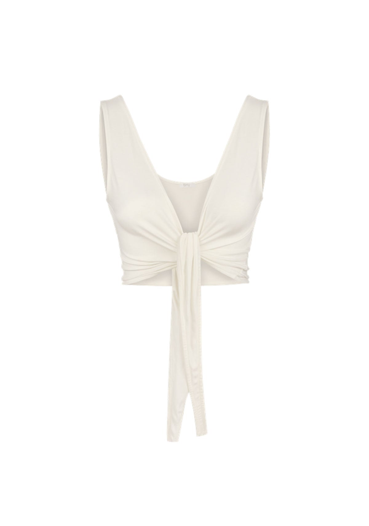 Tiny-Bağlamalı Sıfır Kol Beyaz Bluz-Bluz-4-Milagron.com