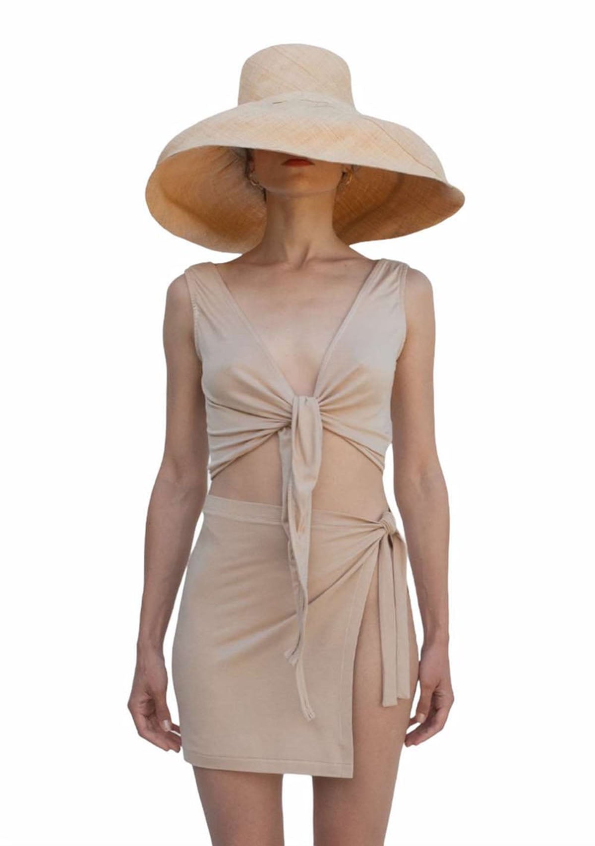 Tiny-Bağlamalı Sıfır Kol Nude Bluz-Bluz-3-Milagron.com