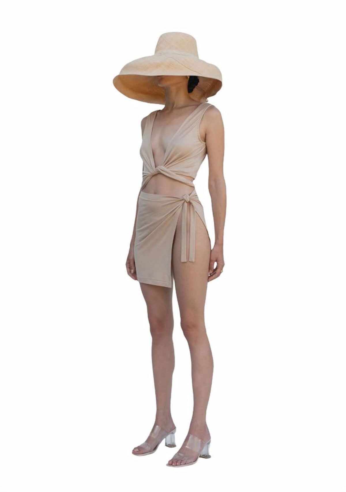 Tiny-Bağlamalı Sıfır Kol Nude Bluz-Bluz-4-Milagron.com