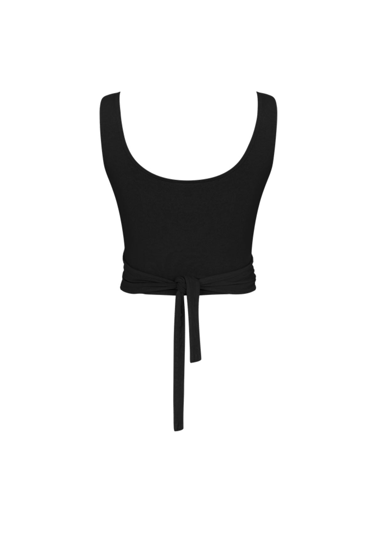 Tiny-Bağlamalı Sıfır Kol Siyah Bluz-Bluz-6-Milagron.com