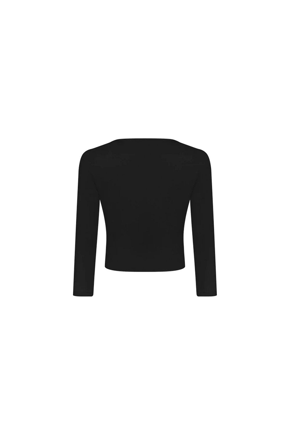 Tiny-Bağlamalı Uzun Kollu Kısa Siyah Bluz-Bluz-9-Milagron.com