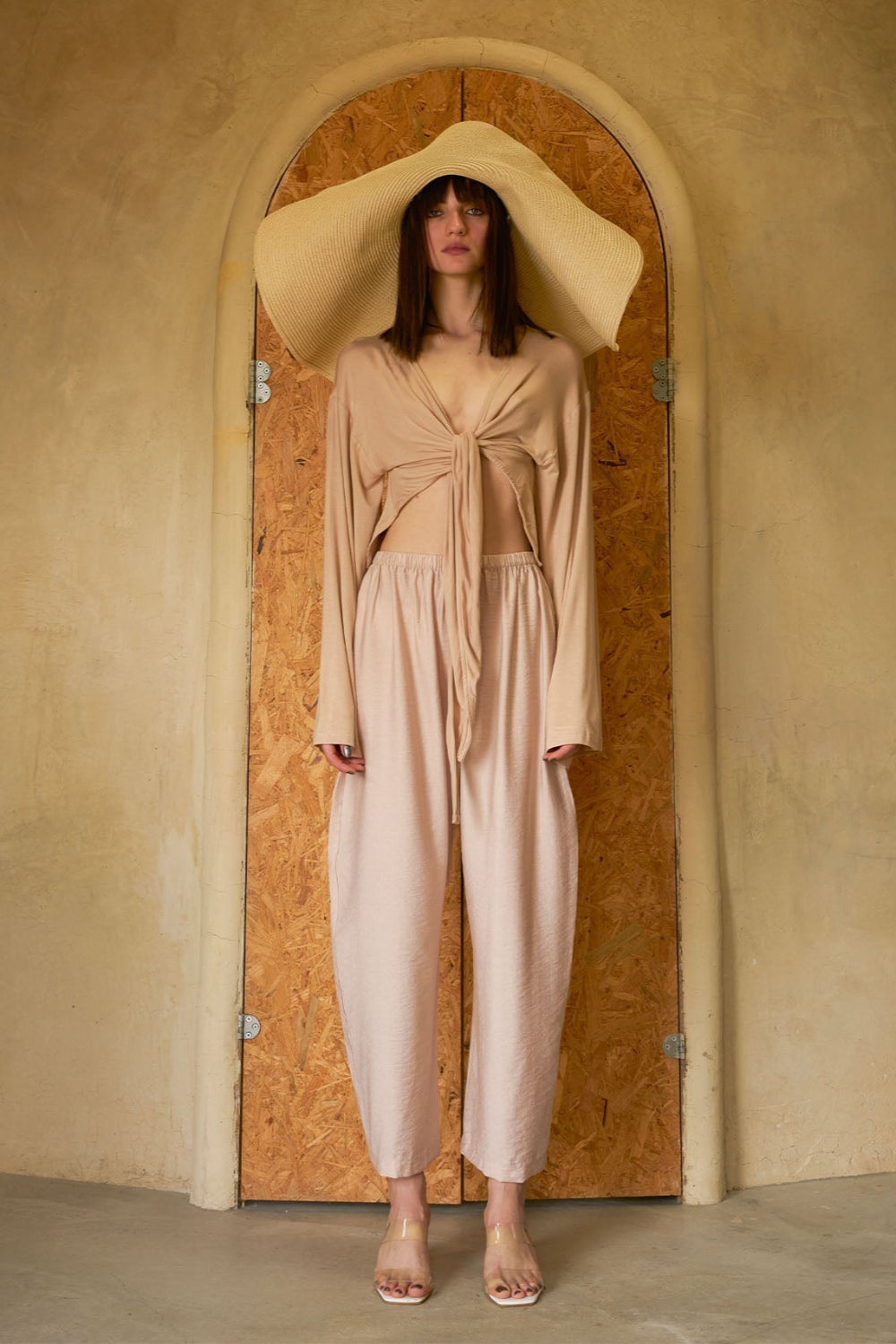 Tiny-Bağlamalı Yarasa Kol Nude Bluz-Bluz-1-Milagron.com