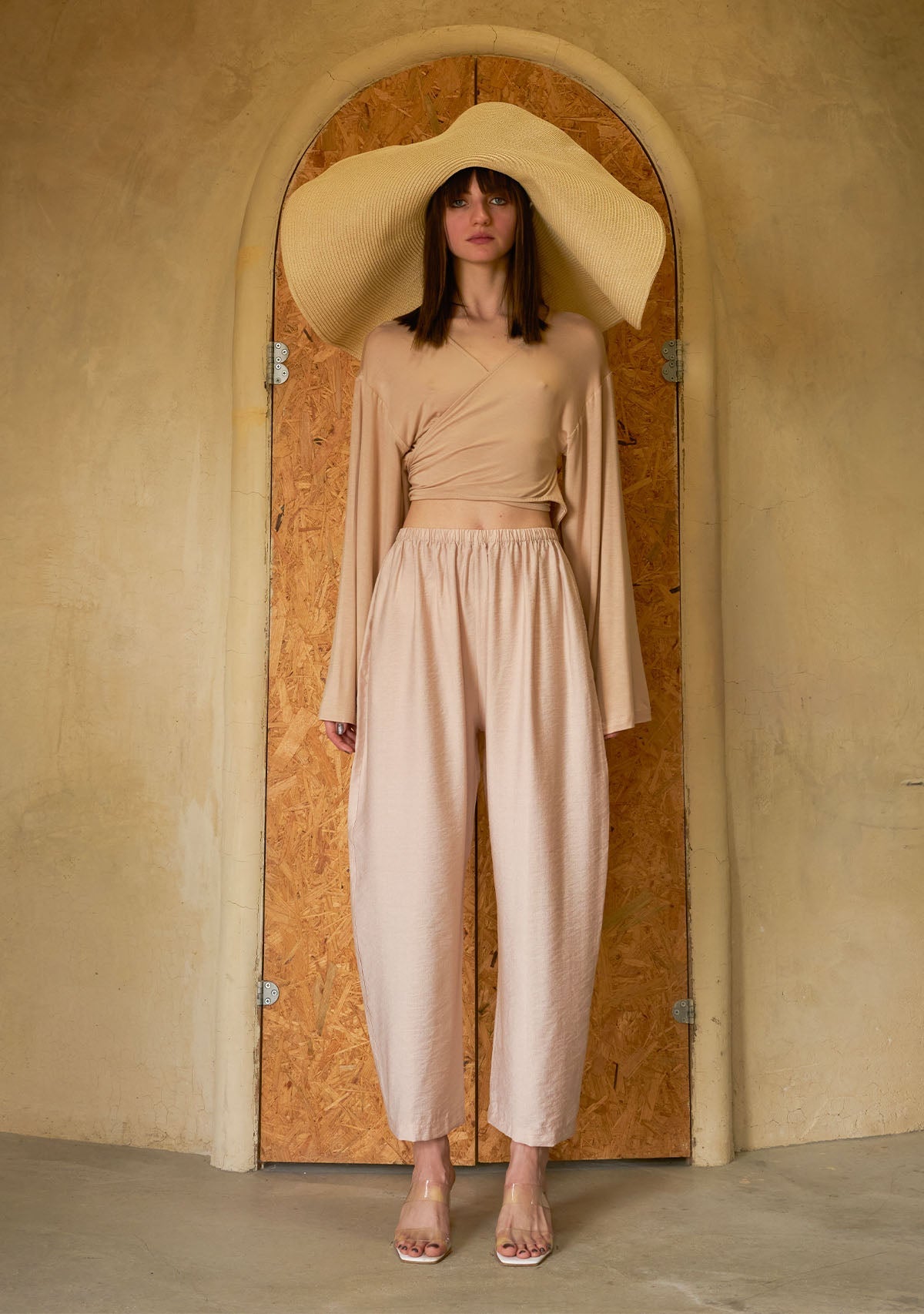 Tiny-Bağlamalı Yarasa Kol Nude Bluz-Bluz-3-Milagron.com