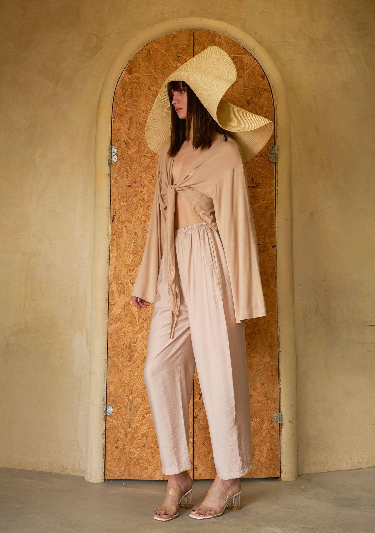 Tiny-Bağlamalı Yarasa Kol Nude Bluz-Bluz-5-Milagron.com