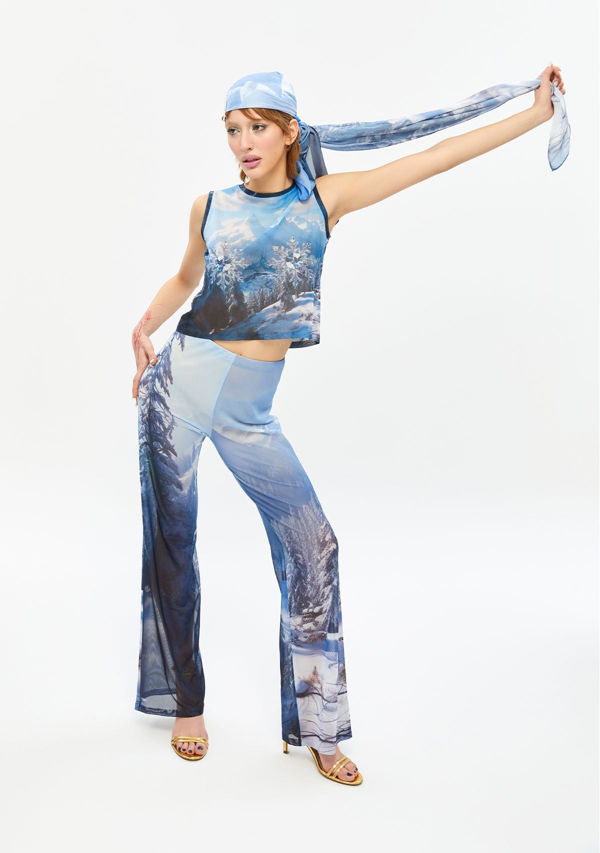 Tiny-Baskılı Transparan Mavi Bluz-Top-4-Milagron.com