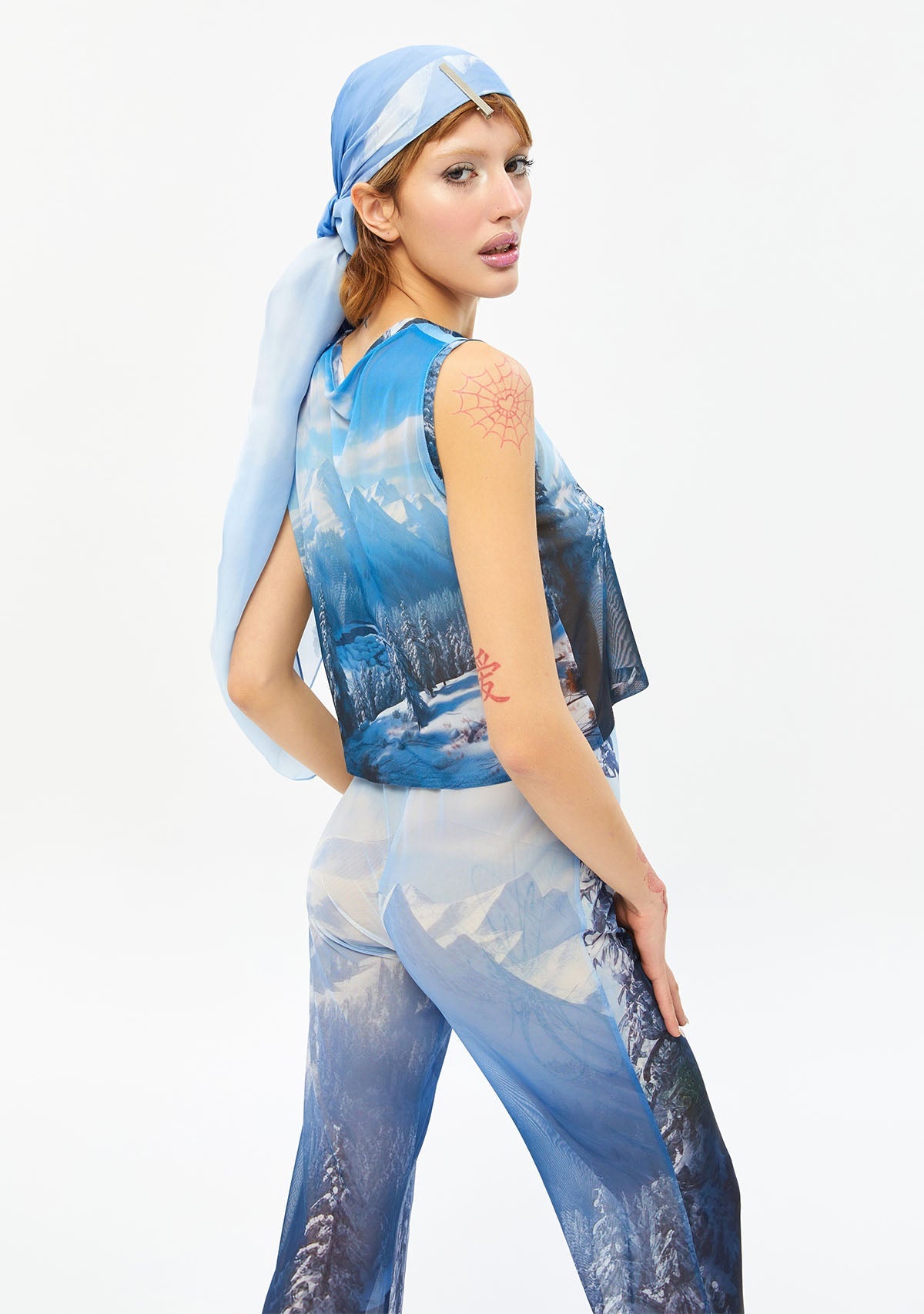 Tiny-Baskılı Transparan Mavi Bluz-Top-6-Milagron.com