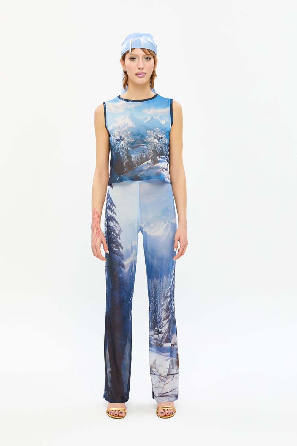 Tiny-Baskılı Transparan Mavi Pantolon-Pantolon-1-Milagron.com