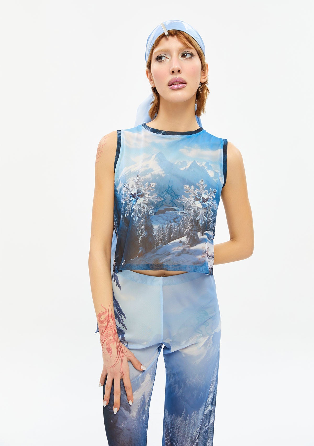 Tiny-Baskılı Transparan Mavi Pantolon-Pantolon-7-Milagron.com