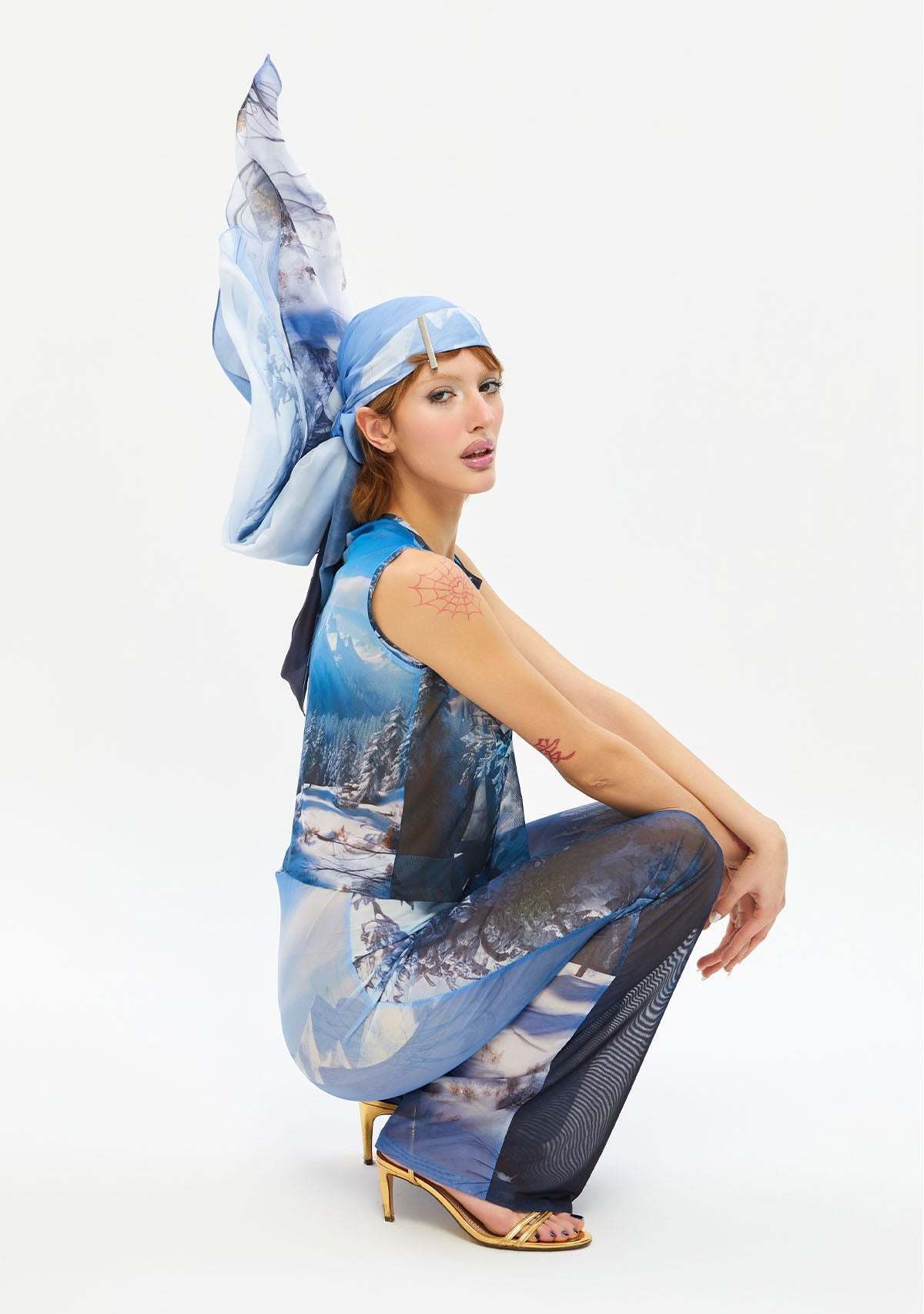 Tiny-Baskılı Transparan Mavi Pantolon-Pantolon-9-Milagron.com