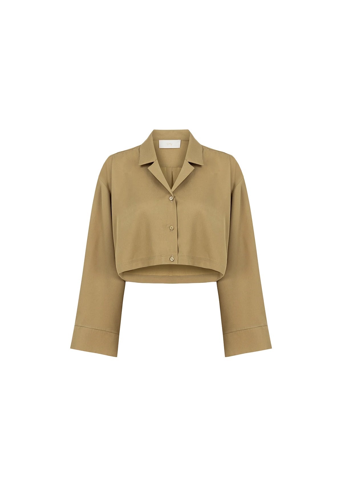 Tiny-Bej Oversize Crop Gömlek-Gömlek-8-Milagron.com