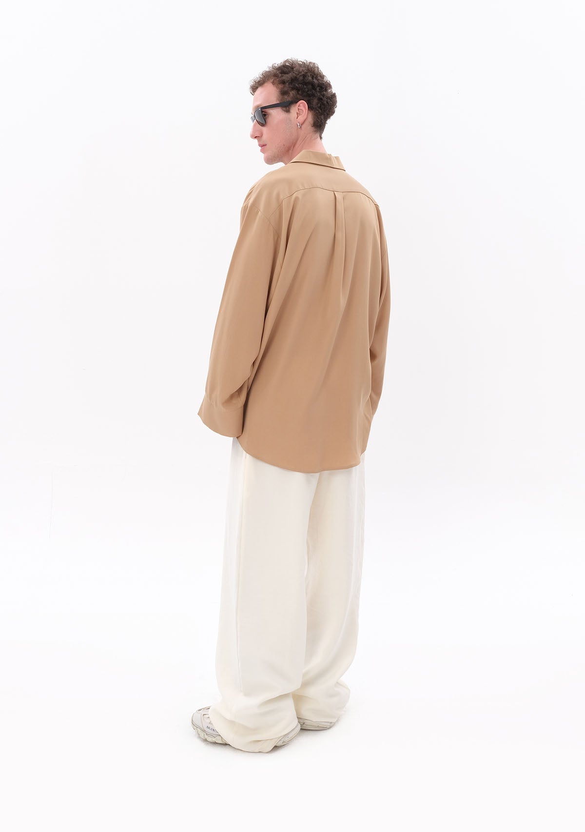 Tiny-Bej Tencel™ Oversize Gömlek-Gömlek-8-Milagron.com