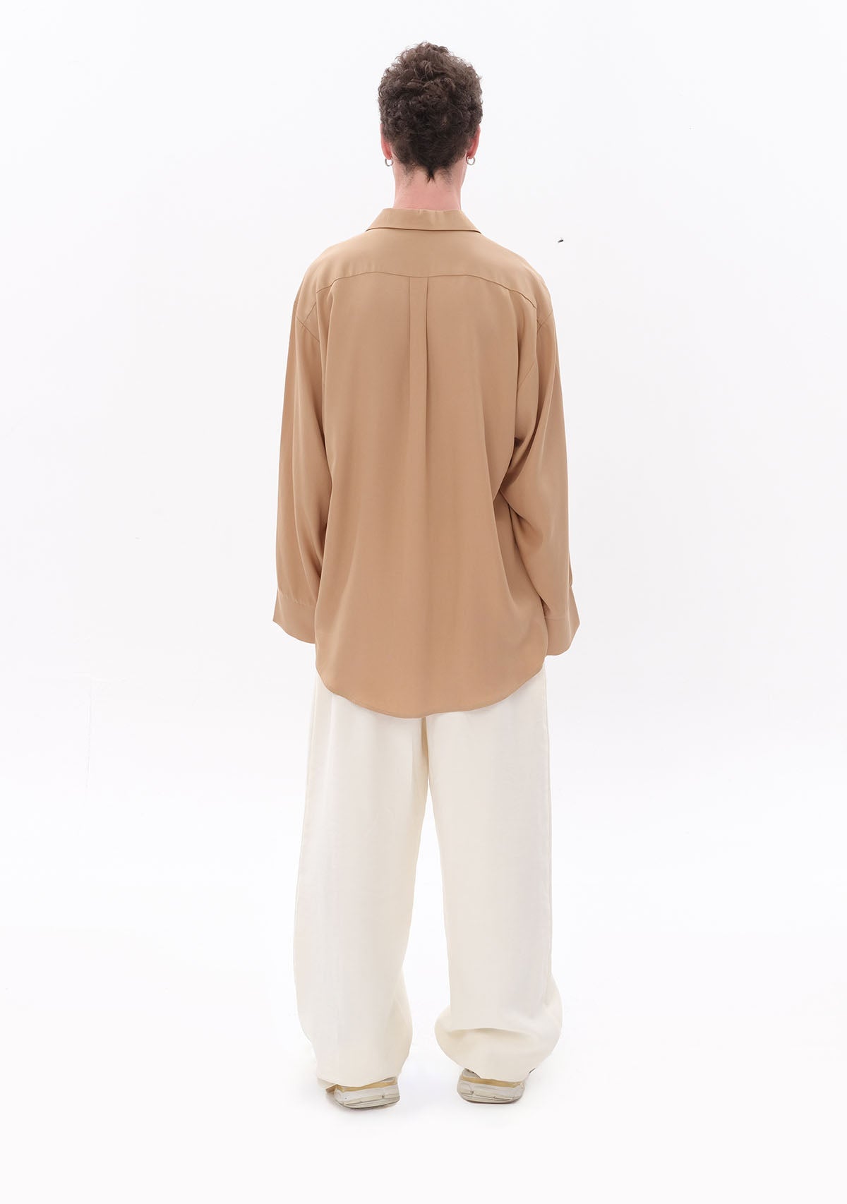 Tiny-Bej Tencel™ Oversize Gömlek-Gömlek-9-Milagron.com