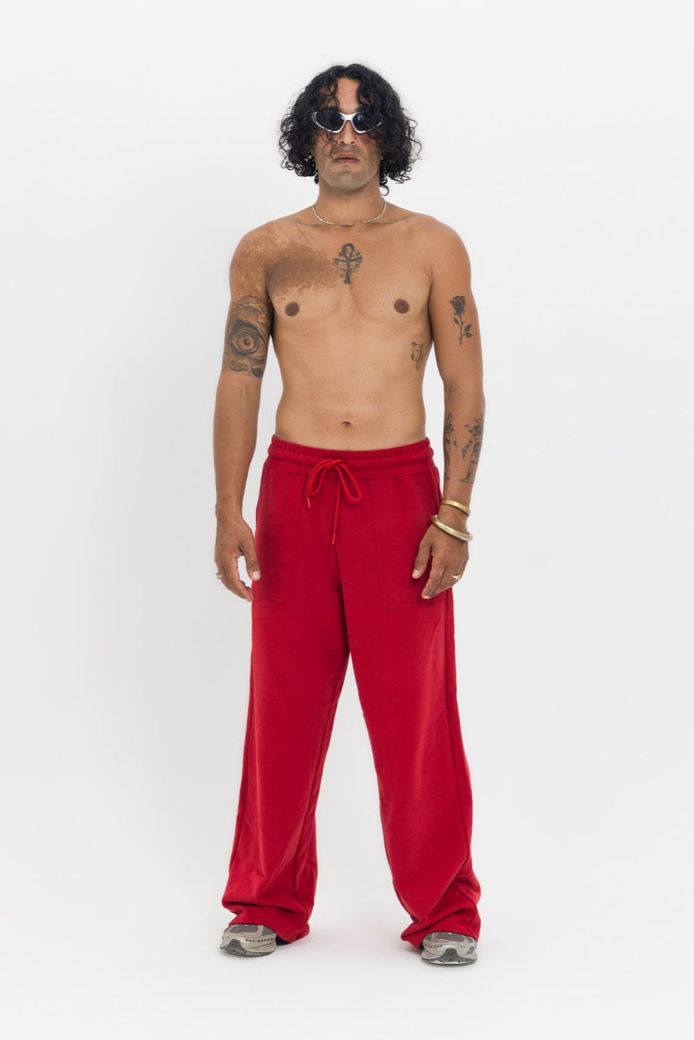 Tiny-Beli Lastikli Rahat Kesim Kırmızı Eşofman Altı-Eşofman-1-Milagron.com