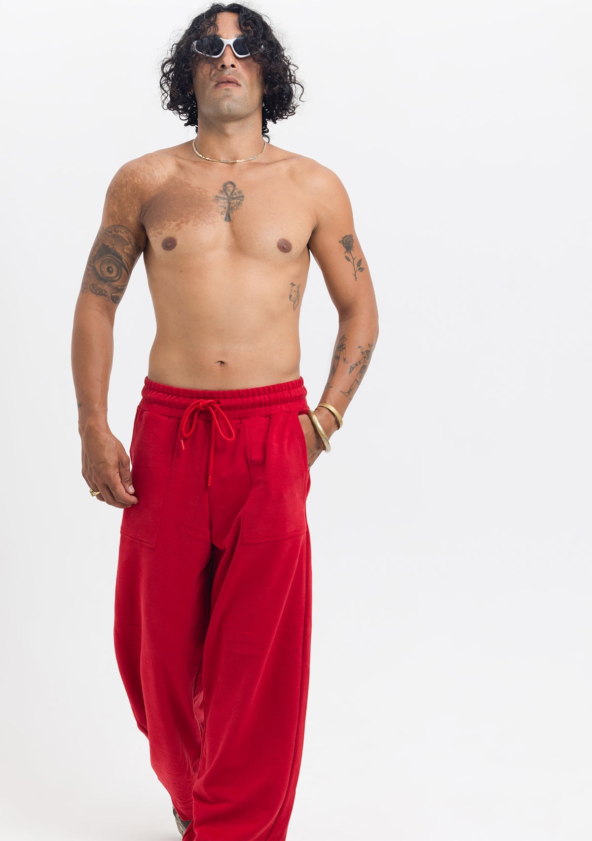 Tiny-Beli Lastikli Rahat Kesim Kırmızı Eşofman Altı-Eşofman-3-Milagron.com