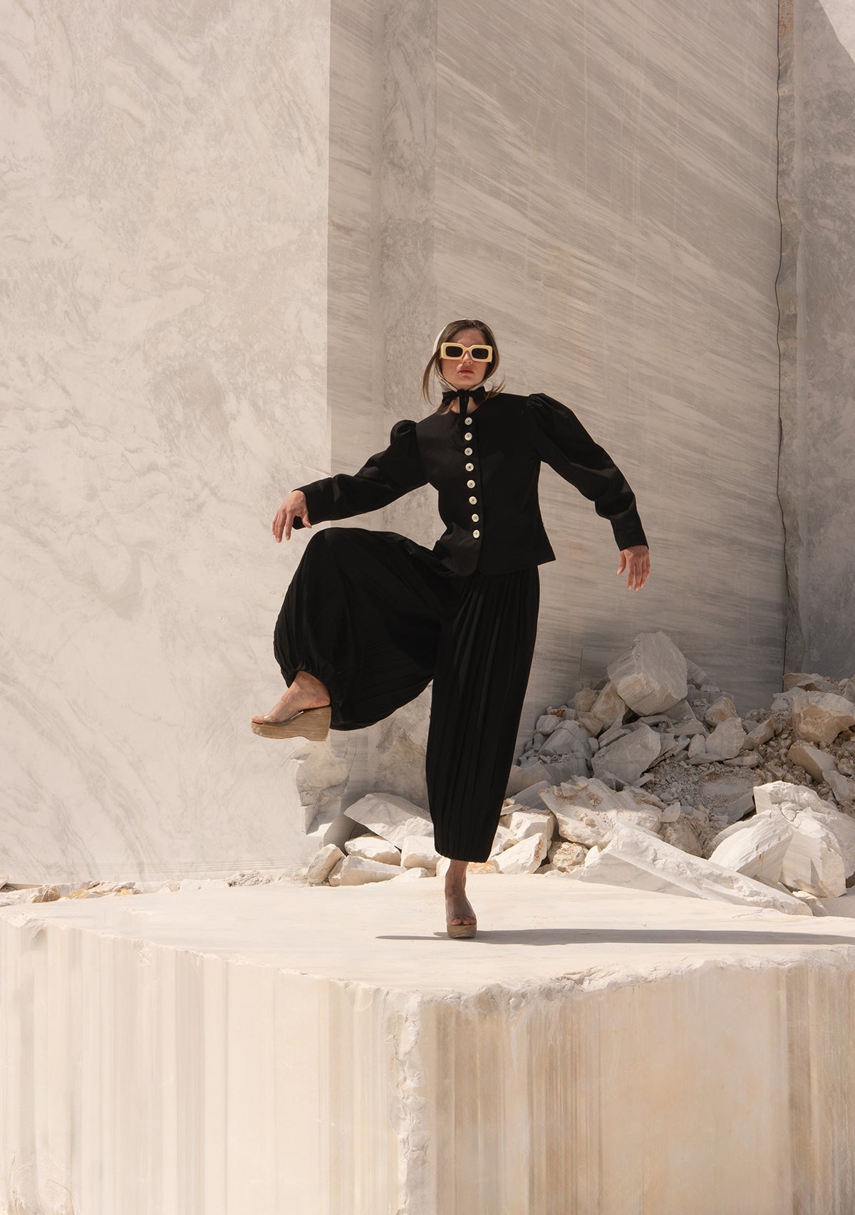 Tiny-Beli Lastikli Tencel™ Siyah şalvar Pantolon-Pantolon-3-Milagron.com