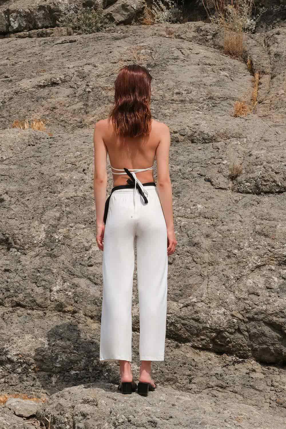 Tiny-Beyaz İnce Askılı Bağlamalı Üst-Top-2-Milagron.com