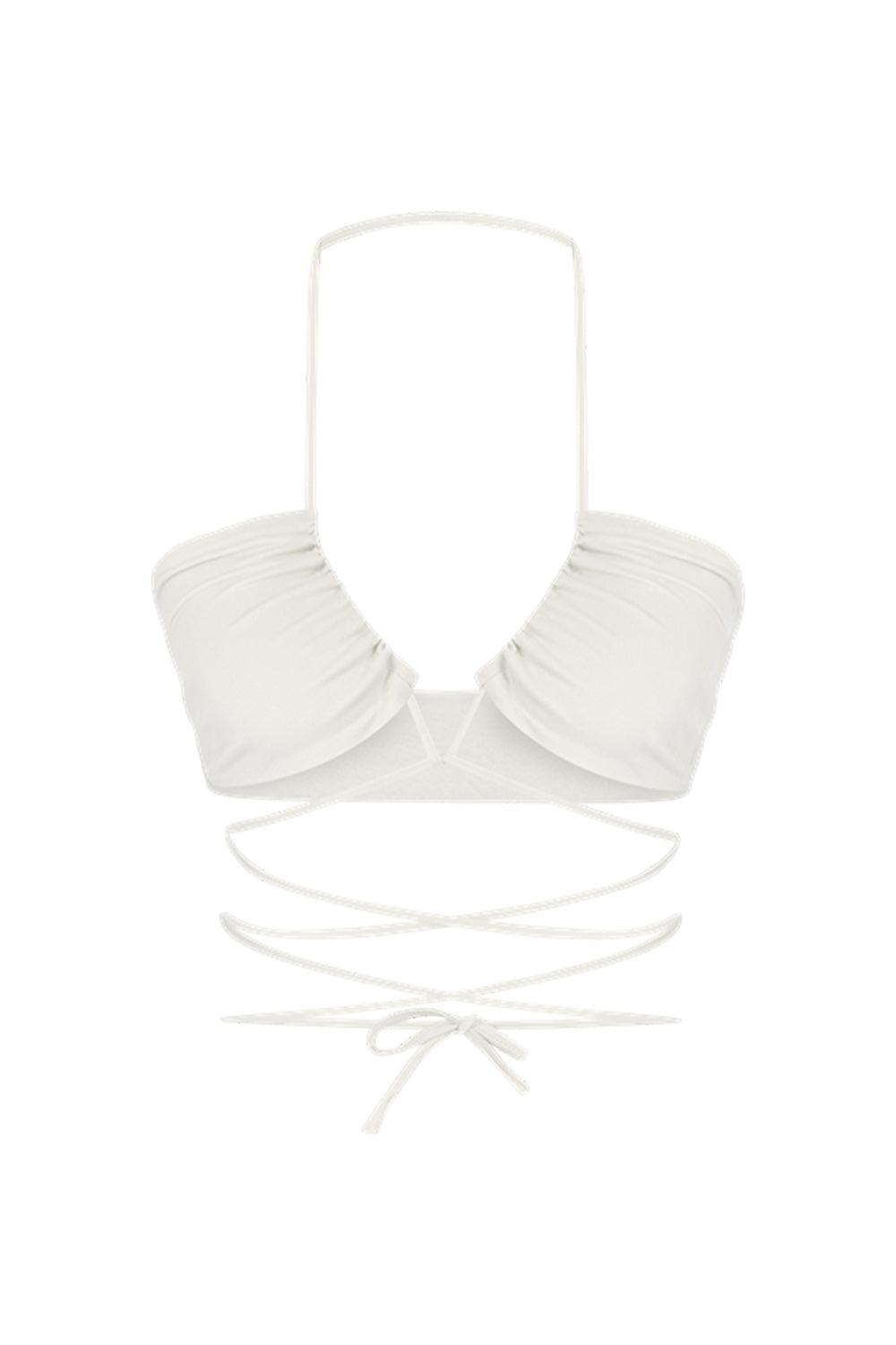 Tiny-Beyaz İnce Askılı Bağlamalı Üst-Top-5-Milagron.com