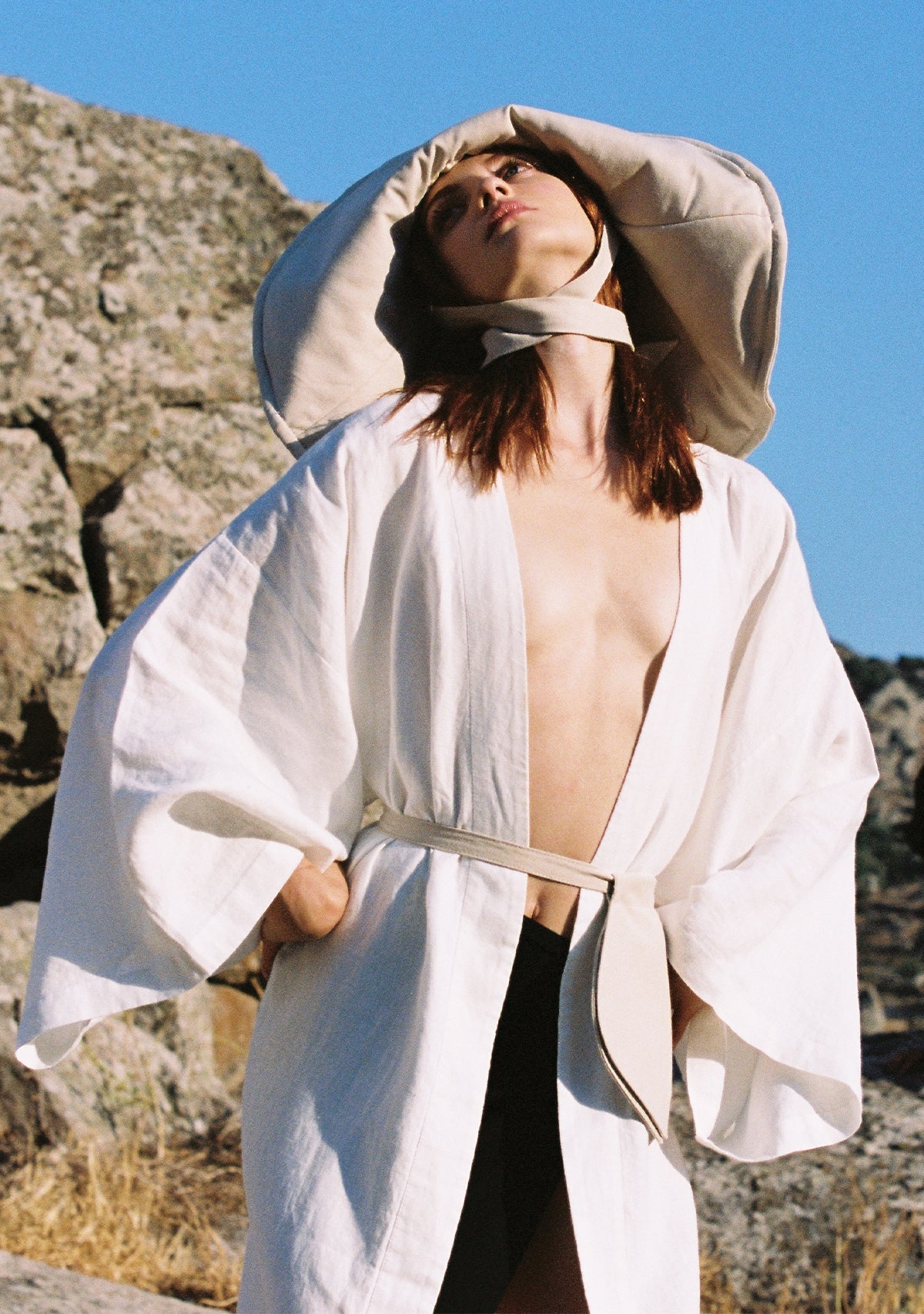 Tiny-Beyaz Keten Kimono-Kimono-7-Milagron.com