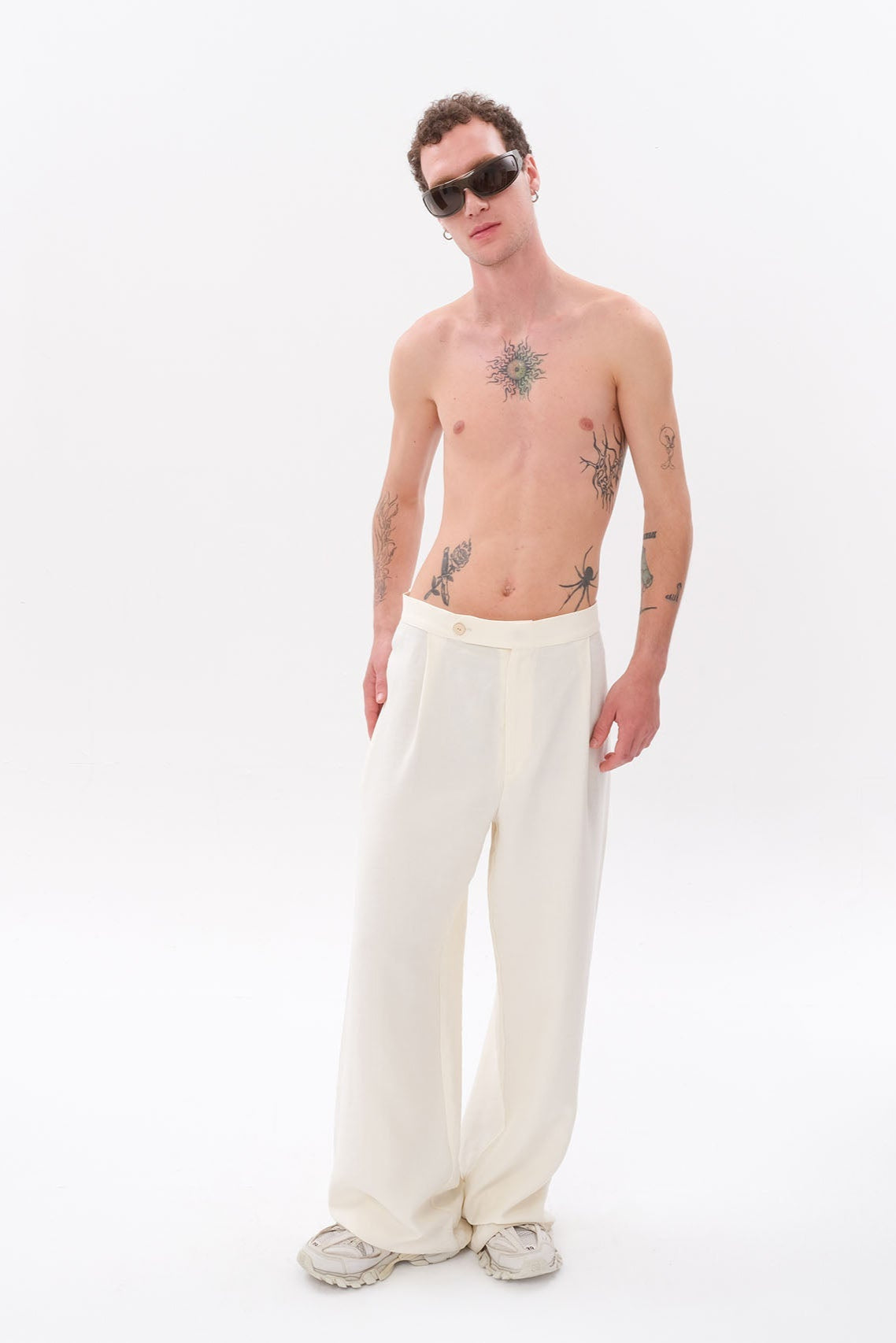 Tiny-Beyaz Tencel Pantolon-Kumaş Pantolon-1-Milagron.com