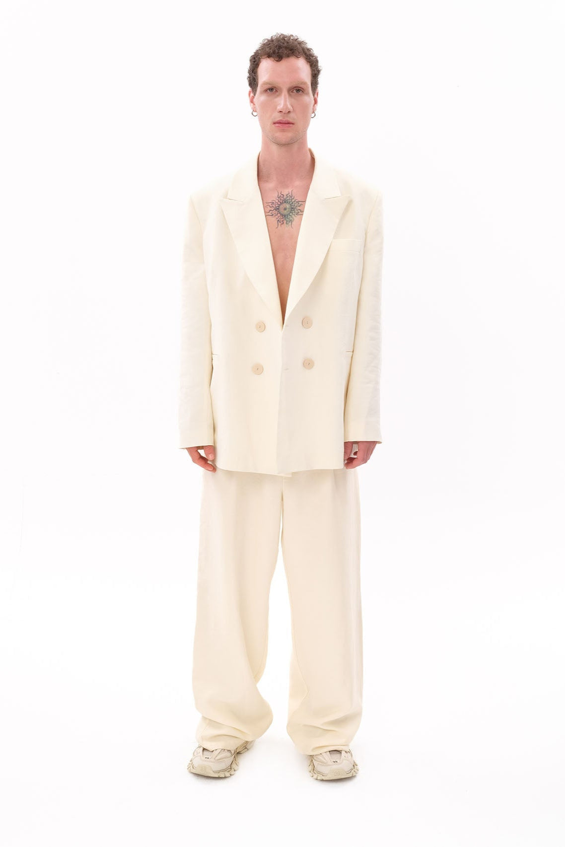 Tiny-Beyaz Tencel™ Blazer-Ceket-1-Milagron.com