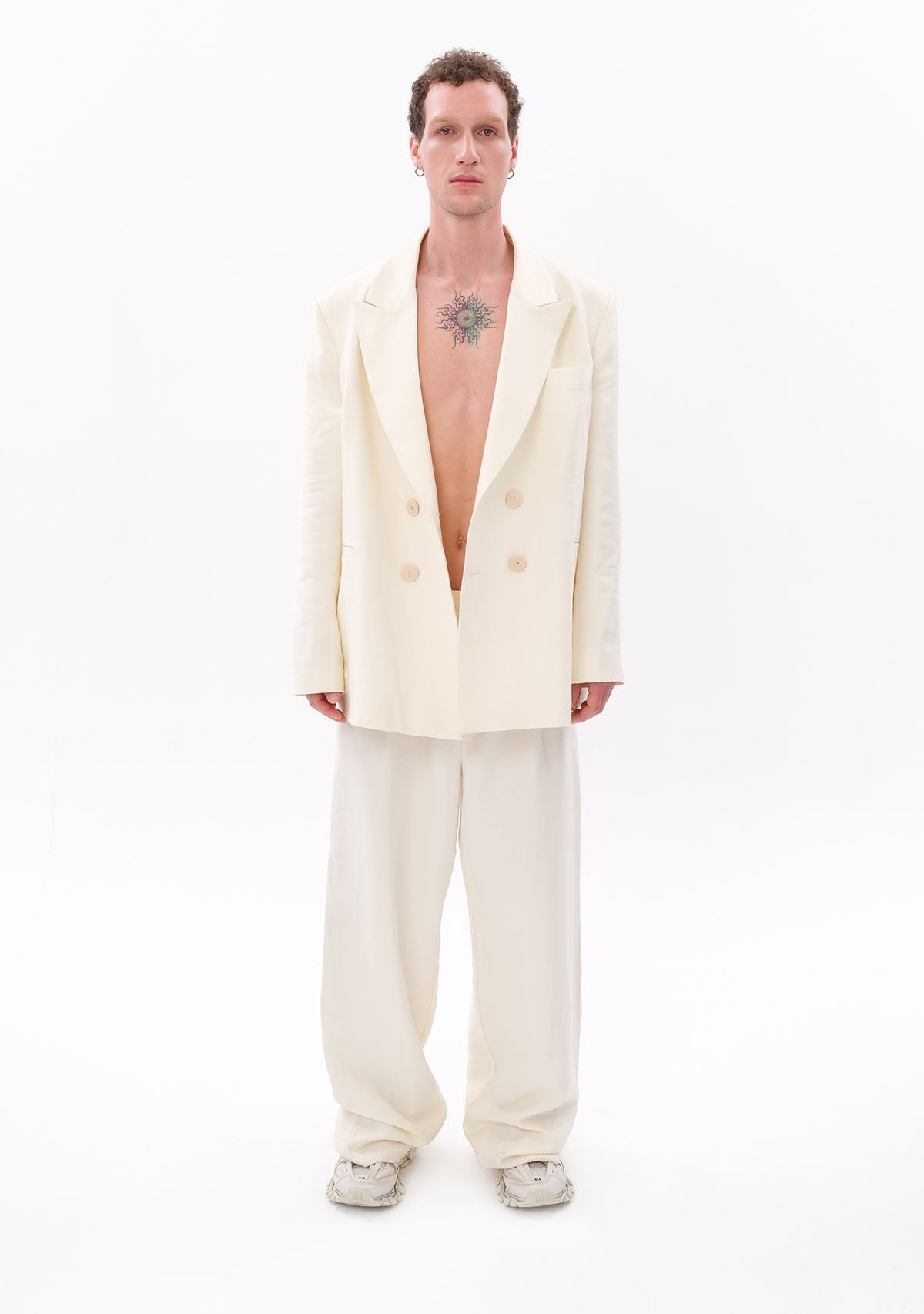 Tiny-Beyaz Tencel™ Blazer-Ceket-3-Milagron.com