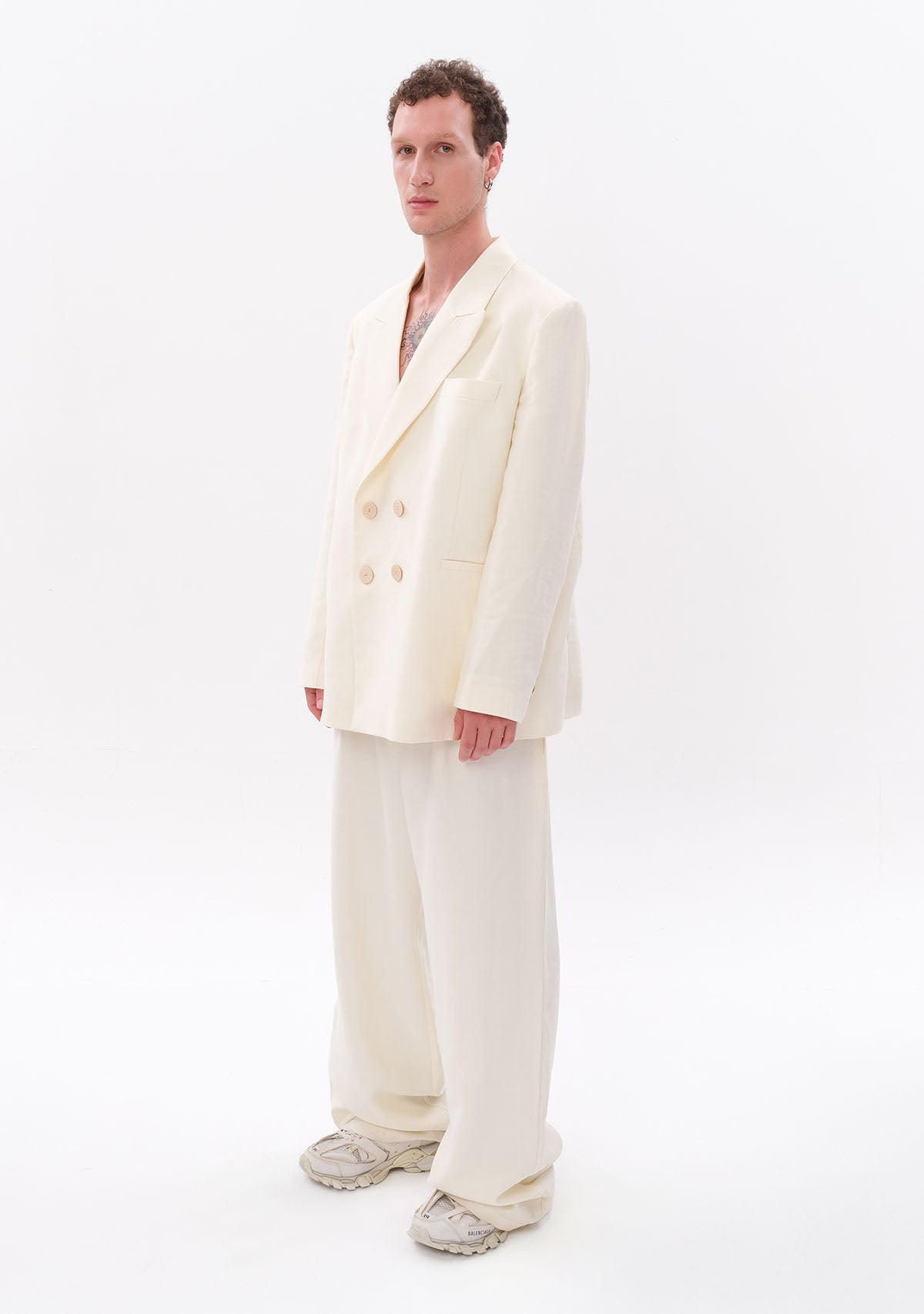 Tiny-Beyaz Tencel™ Blazer-Ceket-5-Milagron.com