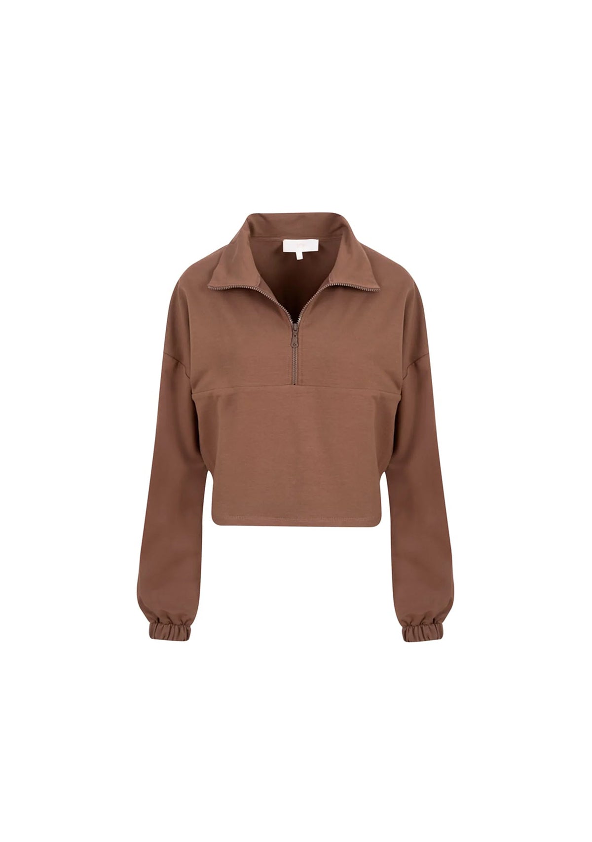 Tiny-Boğazda Fermuar Detaylı Kahverengi Sweatshirt-Sweatshirts & Hoodies-10-Milagron.com