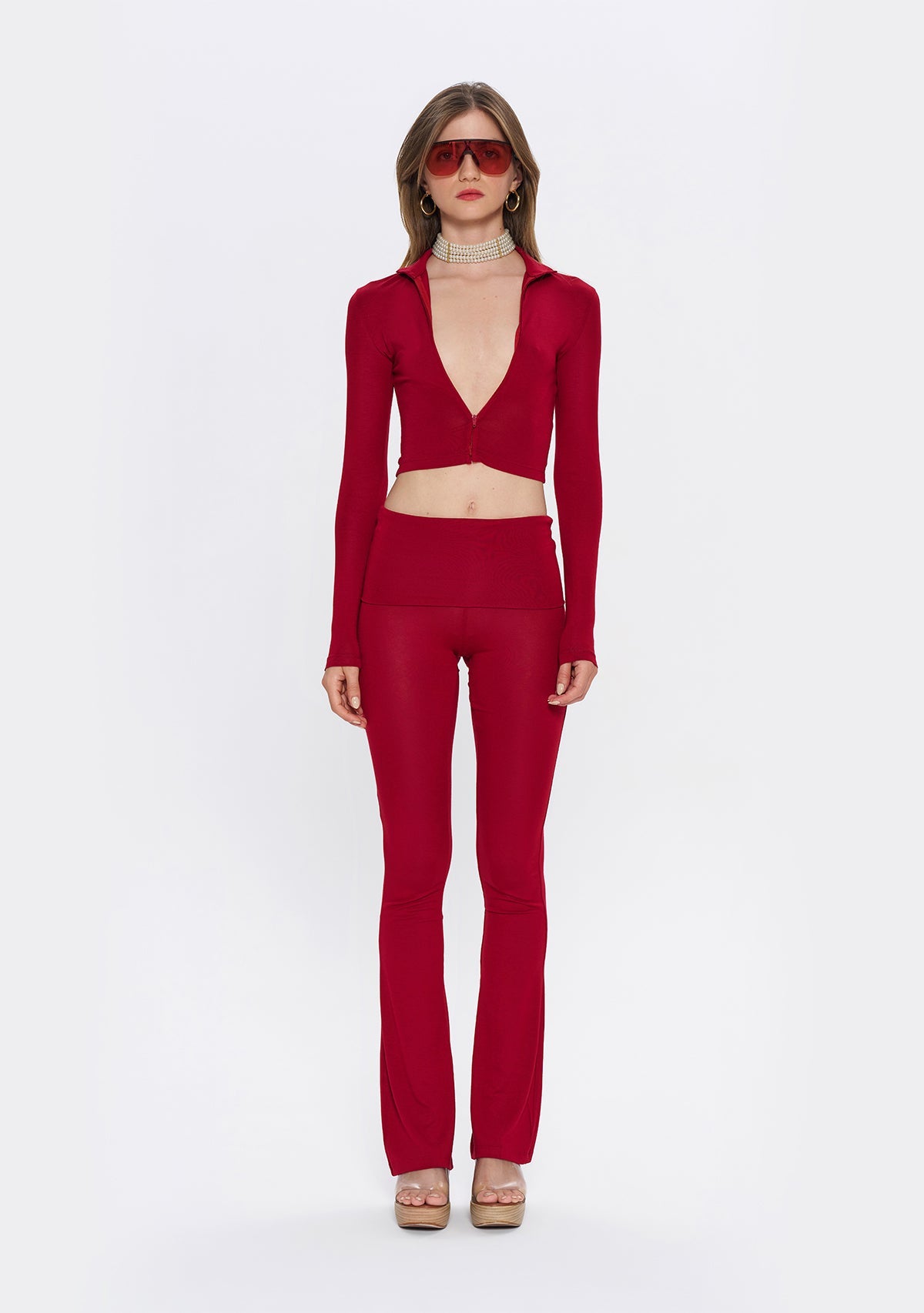 Tiny-Bordo Fermuarlı Dar Kesim Yumuşak Hırka-Kazak & Triko-5-Milagron.com