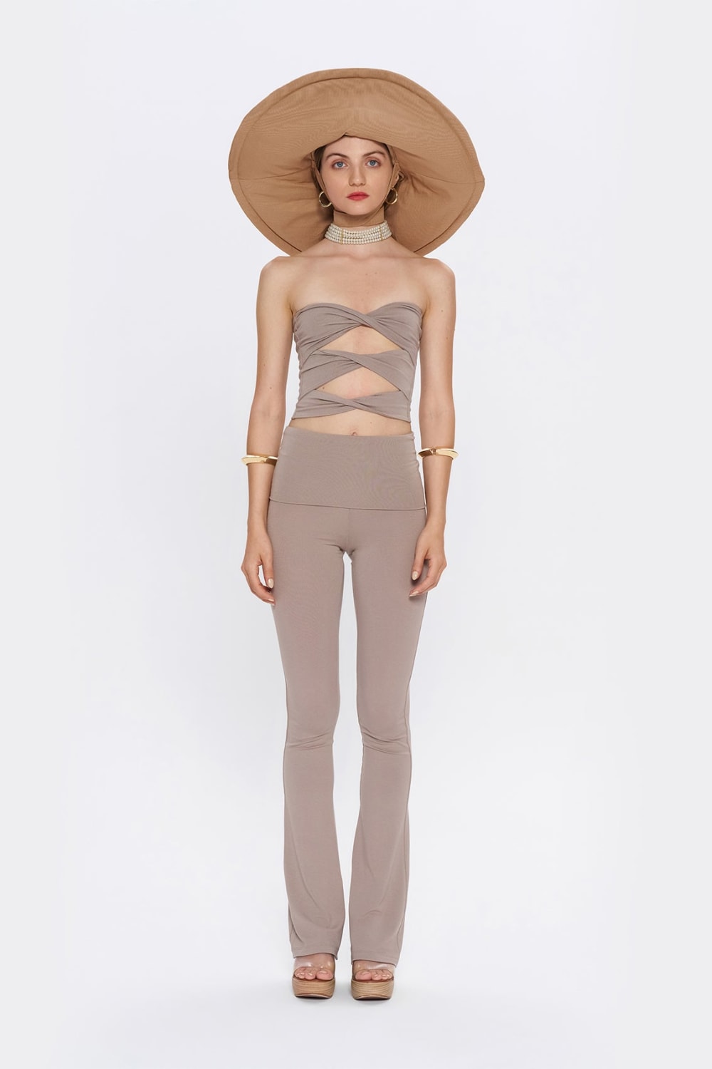Tiny-Çapraz Bant Detaylı Straplez Açık Kahverengi Büstiyer-Top-2-Milagron.com