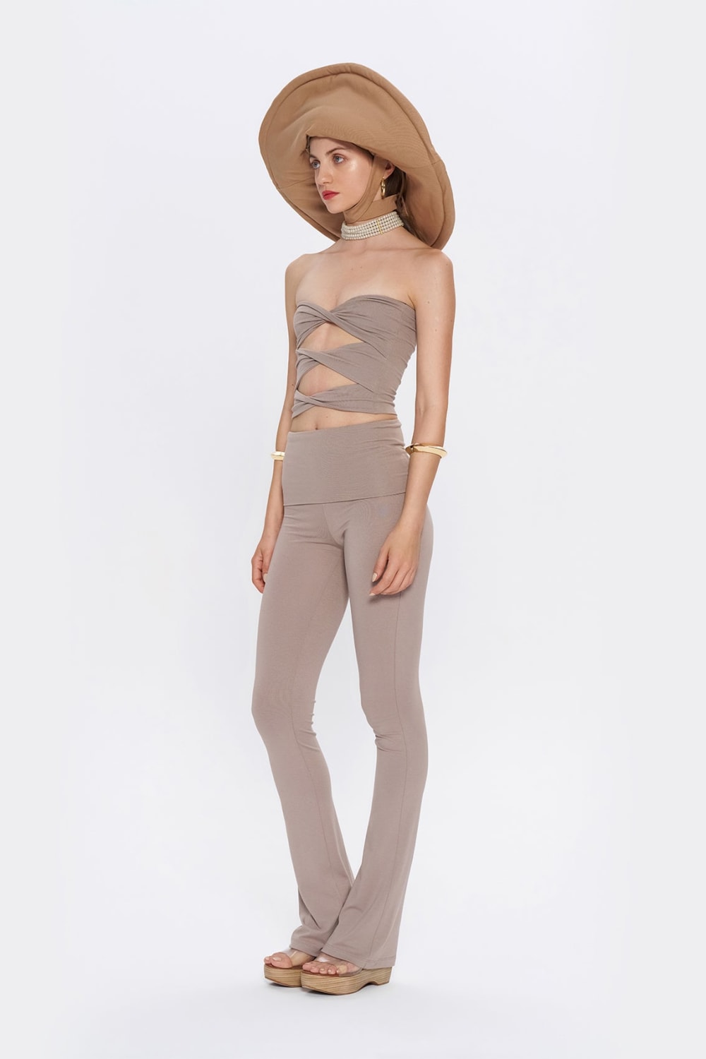 Tiny-Çapraz Bant Detaylı Straplez Açık Kahverengi Büstiyer-Top-3-Milagron.com