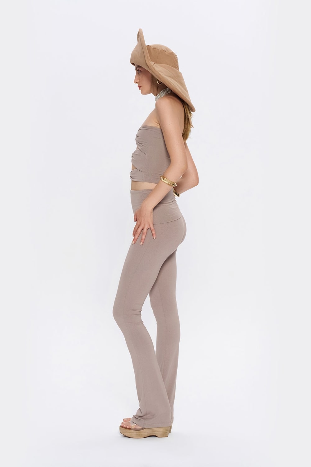 Tiny-Çapraz Bant Detaylı Straplez Açık Kahverengi Büstiyer-Top-4-Milagron.com