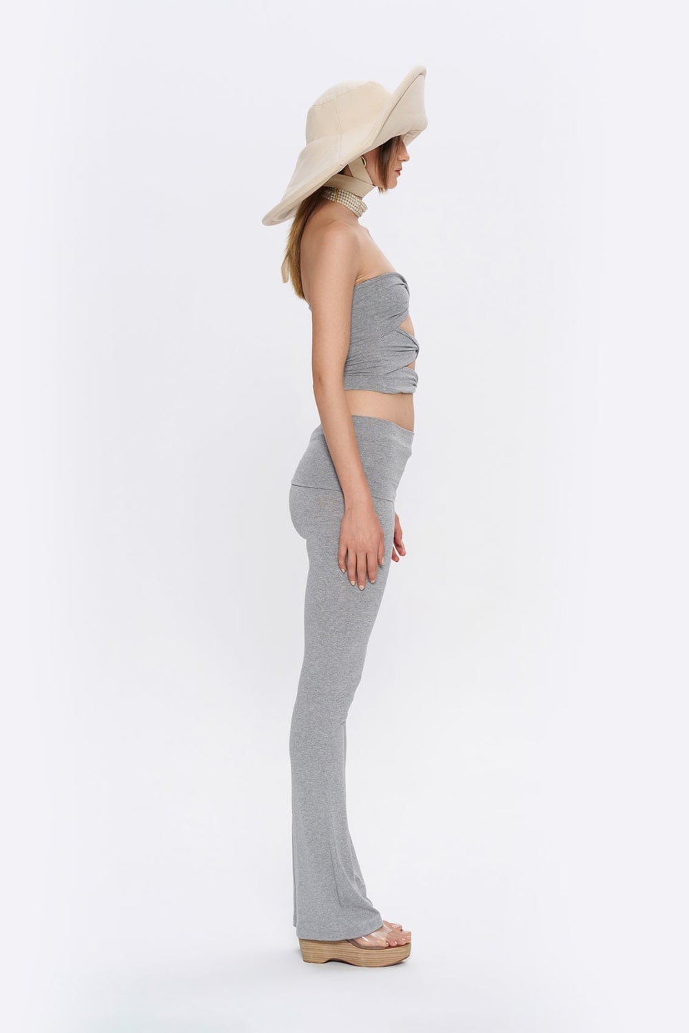 Tiny-Çapraz Bant Detaylı Straplez Gri Büstiyer-Top-10-Milagron.com