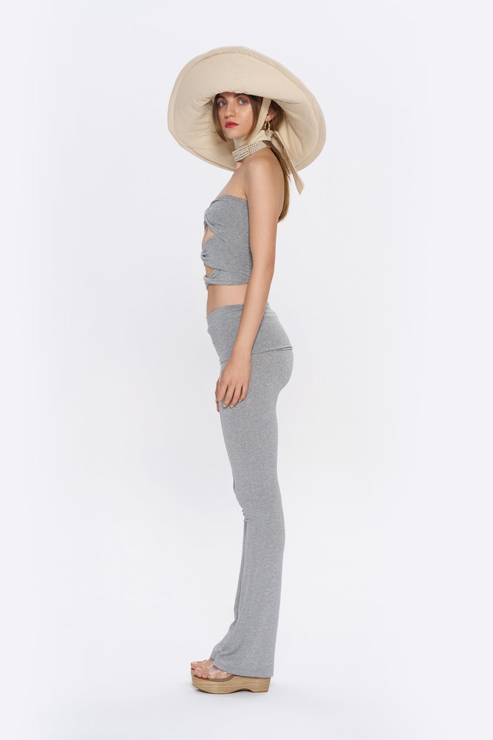 Tiny-Çapraz Bant Detaylı Straplez Gri Büstiyer-Top-5-Milagron.com